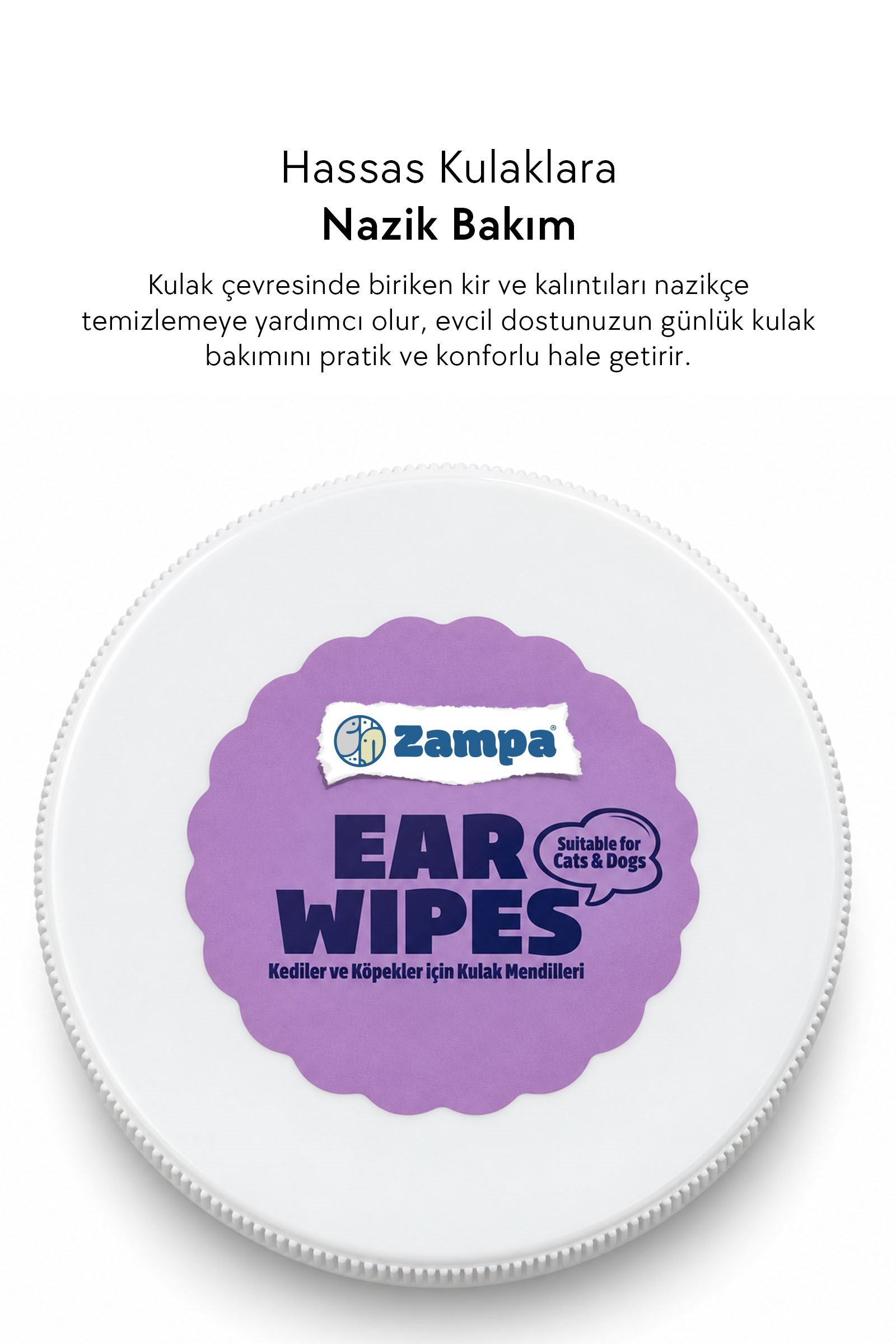 Zampa Kedi & Köpek için Islak Kulak Mendili - 120li