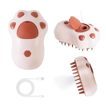 Zampa Kedi Patisi Tasarımlı Buharlı Kedi Tarağı 7x10 cm, Pembe, Kahverengi
