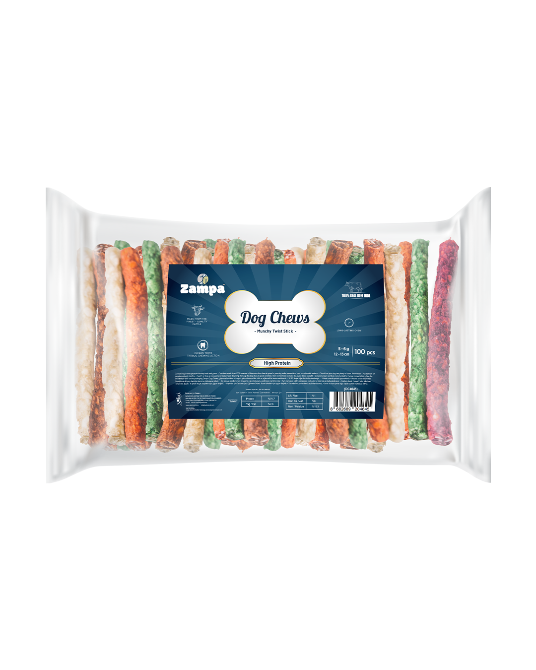 Zampa Munchy Burgu Çubuk (Sticks) Kemik Köpek Ödülü 100 lü 5g