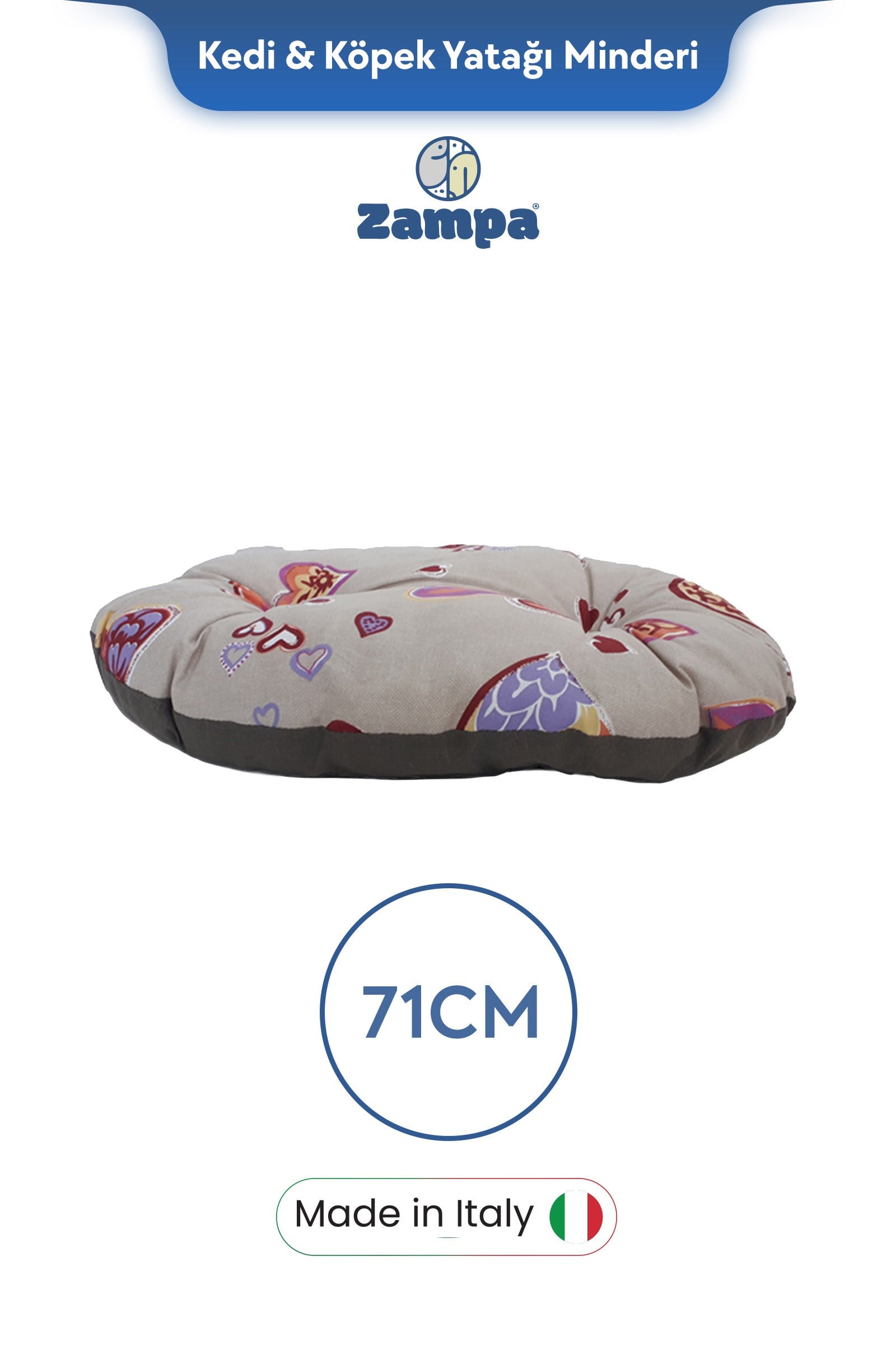 Zampa Plus Gena Kedi & Köpek Minderi Karışık Renkli 3 - 71x51x11 cm