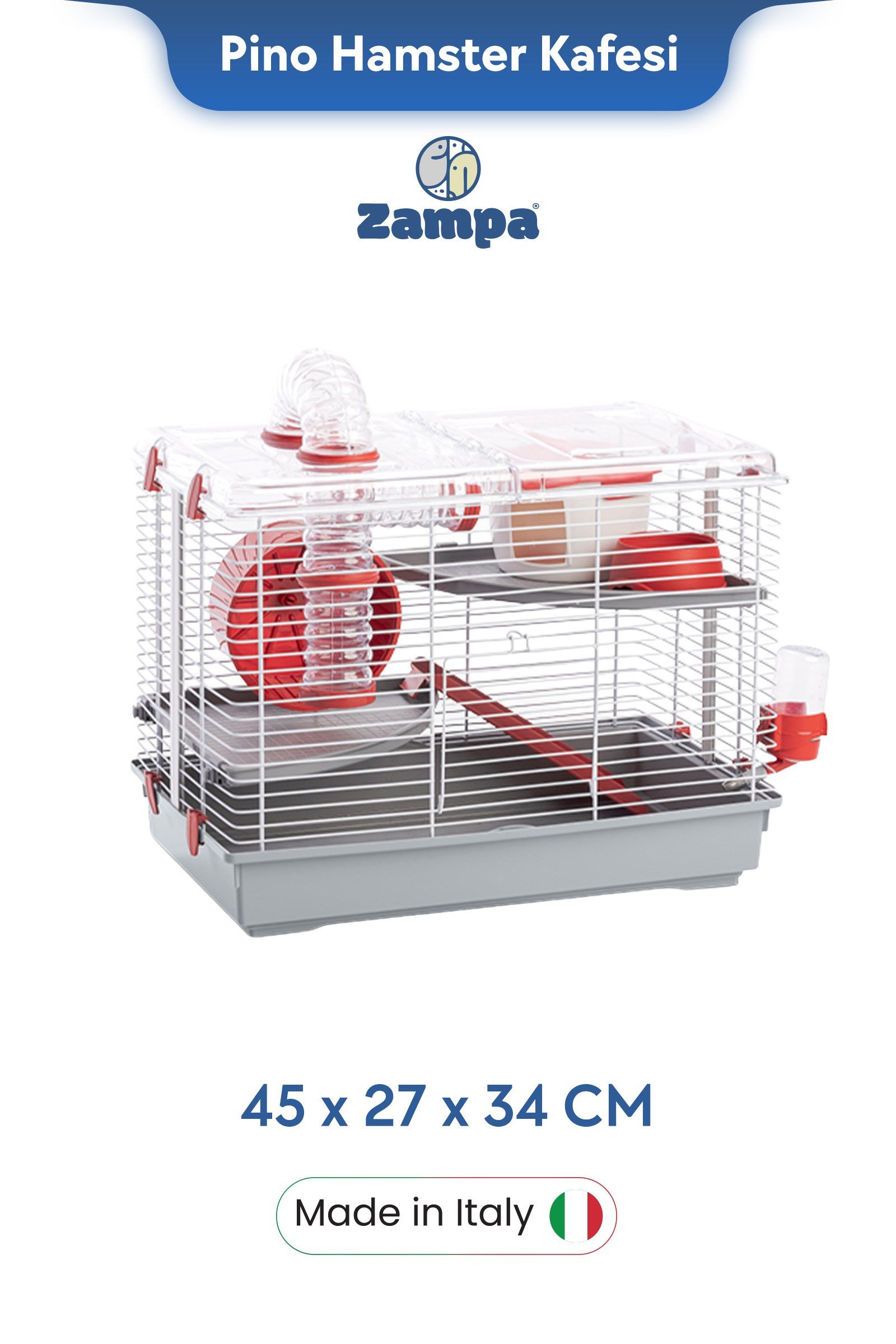 Zampa Plus Pino Hamster Kafesi 45x27x34 cm