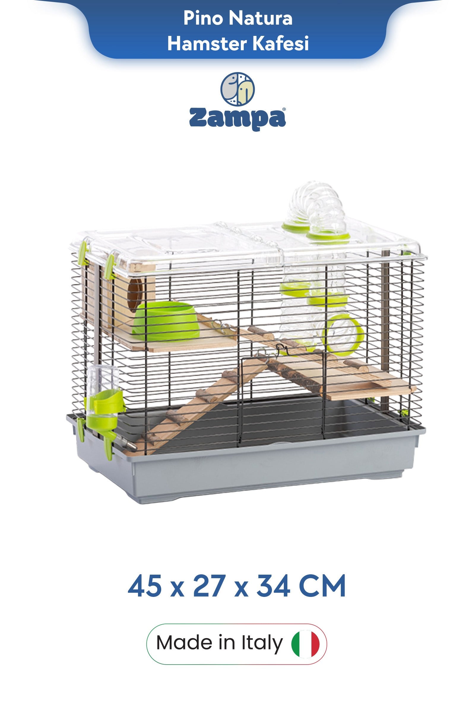 Zampa Plus Pino Natura Hamster Kafesi 45x27x34 cm