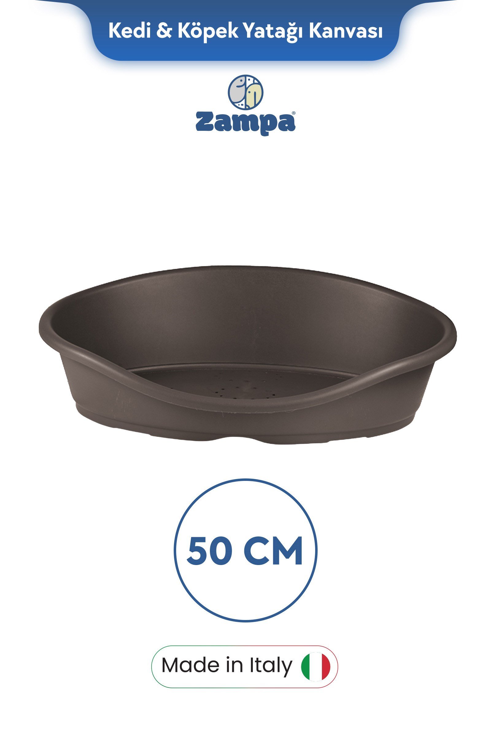 Zampa Plus Toffee Plastik Kedi & Köpek Yatağı 1 - 50cm Moka