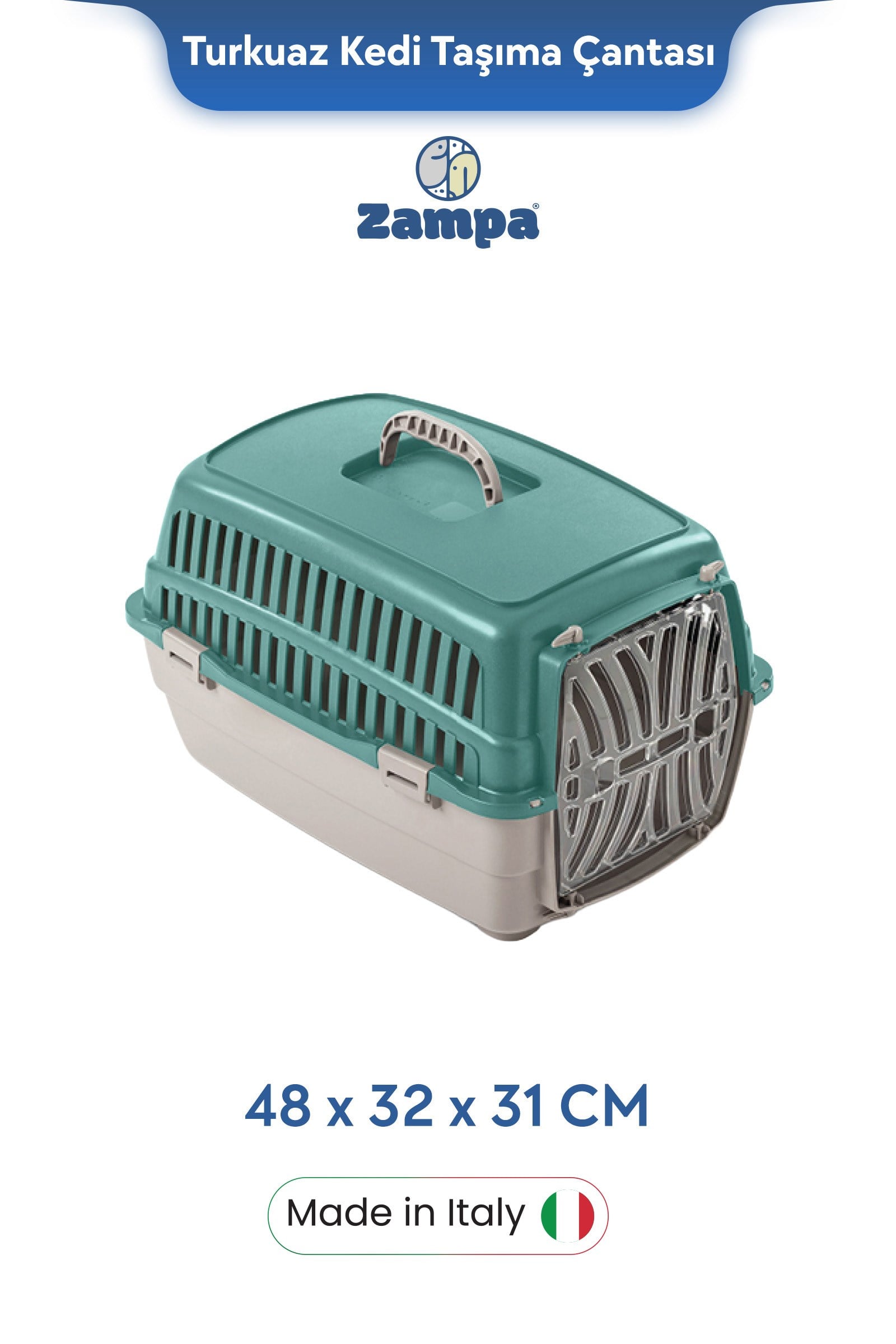 Zampa Plus Voyager Small Plastik Taşıma Kutusu 48x32x31 cm