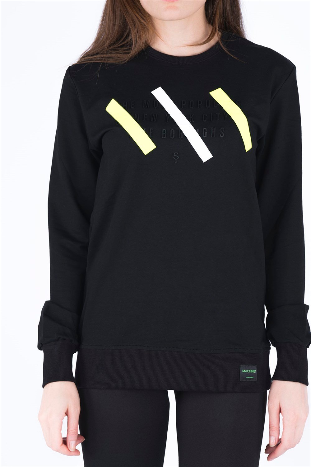 Kadın Baskılı Sweatshirt  SiyahM2105