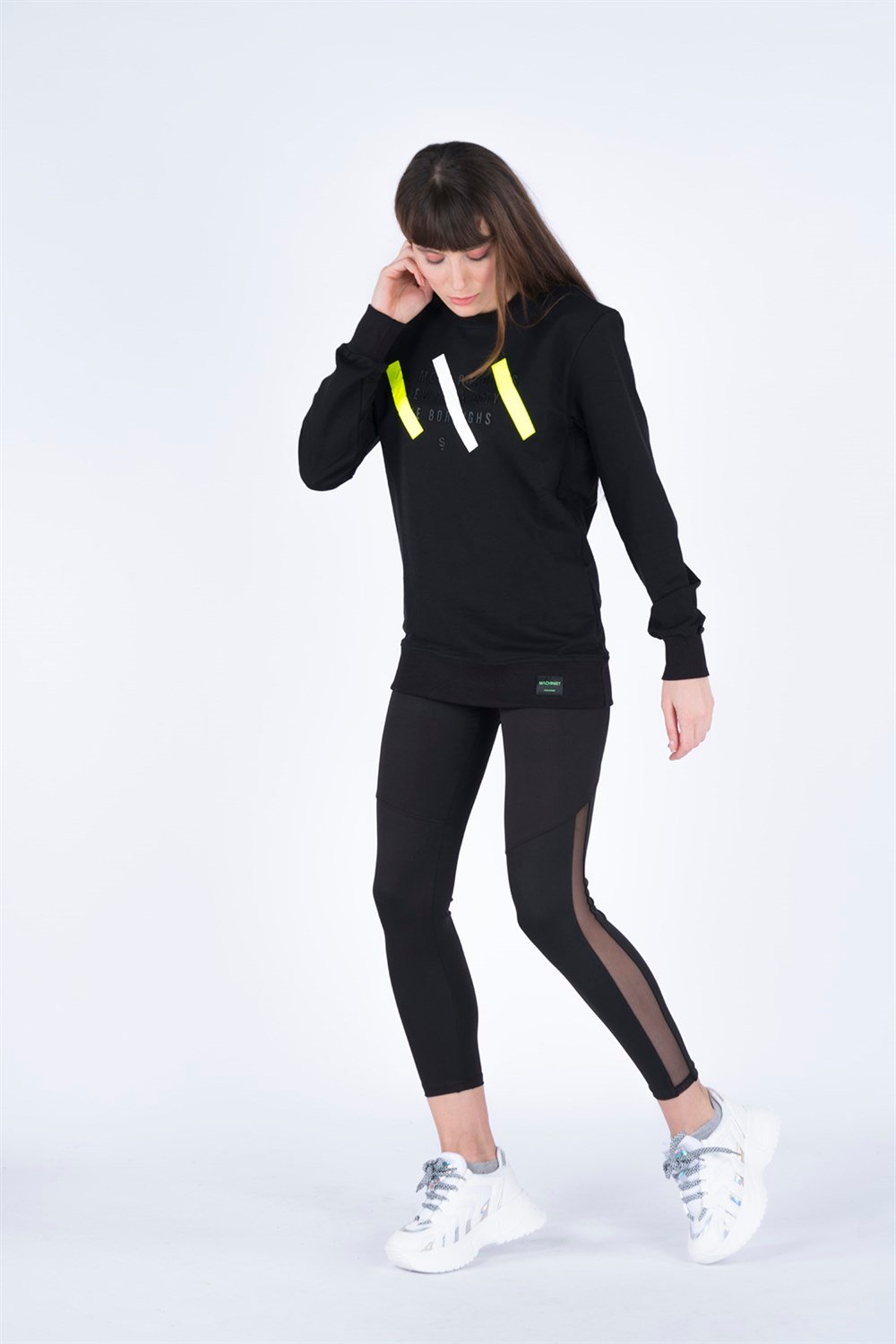 Kadın Baskılı Sweatshirt  SiyahM2105
