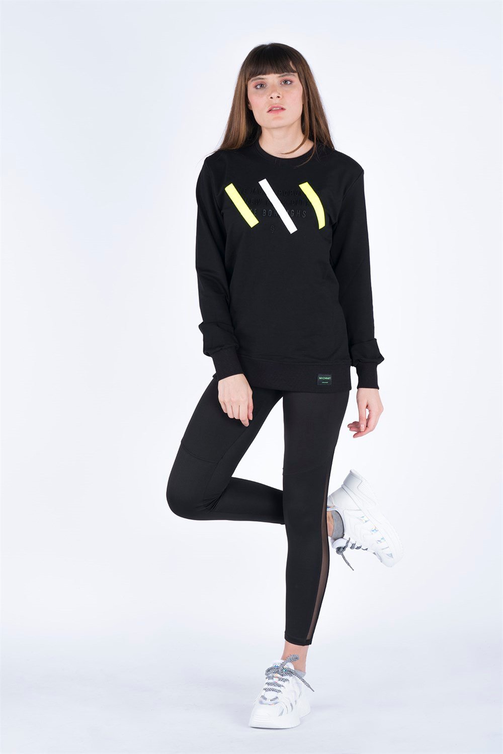 Kadın Baskılı Sweatshirt  SiyahM2105