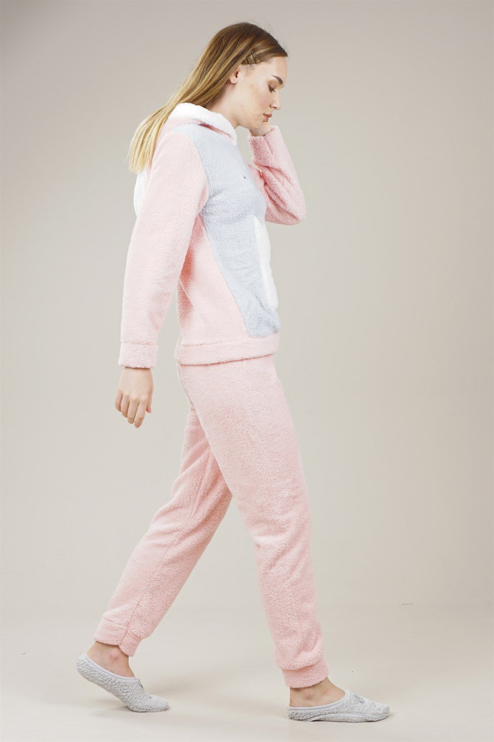 Women's 2Pcs Pajama Set with Hoodie PowderVO1068