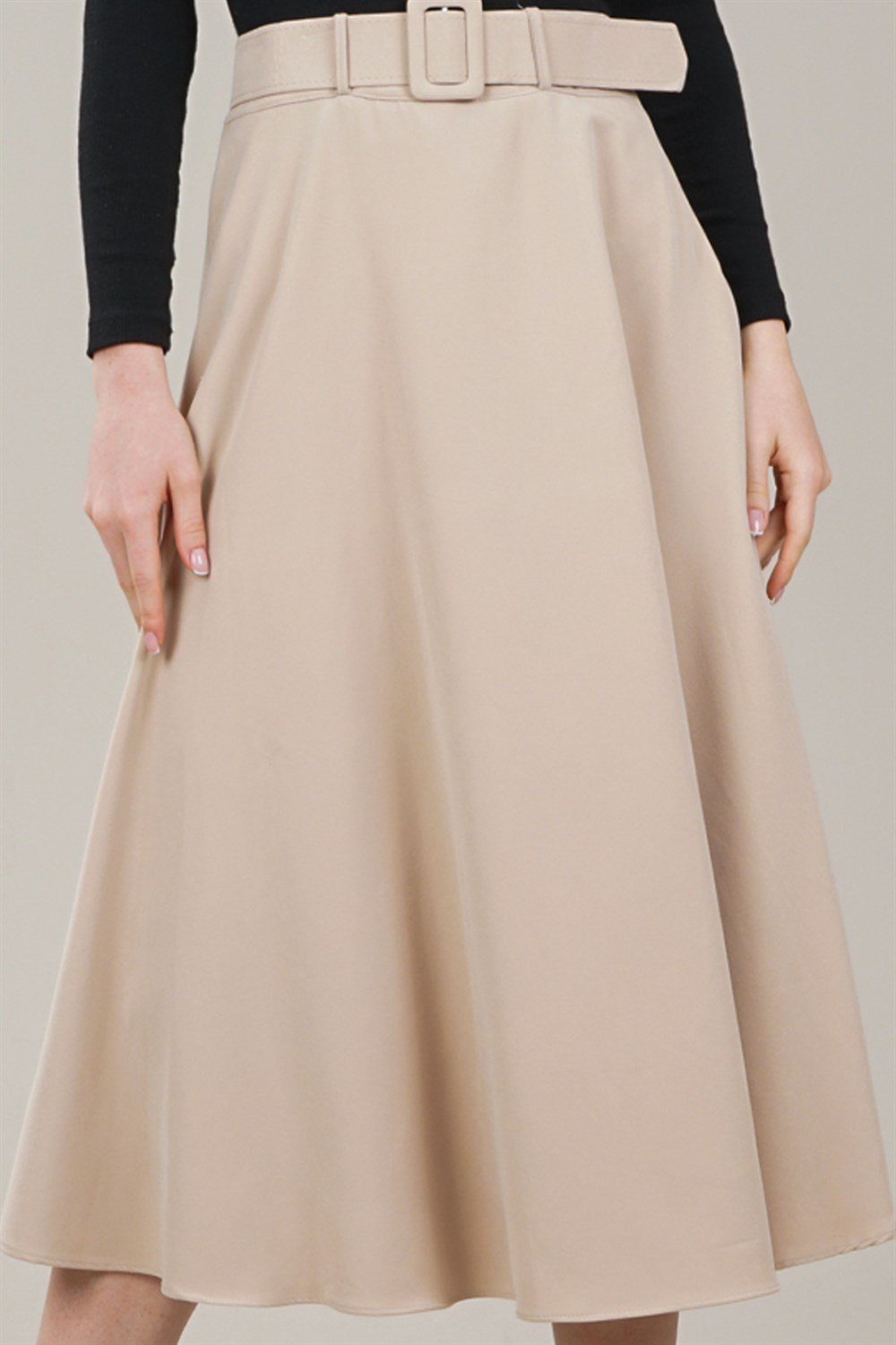 تنورة واسعة بحزام للنساء حجريAS0280