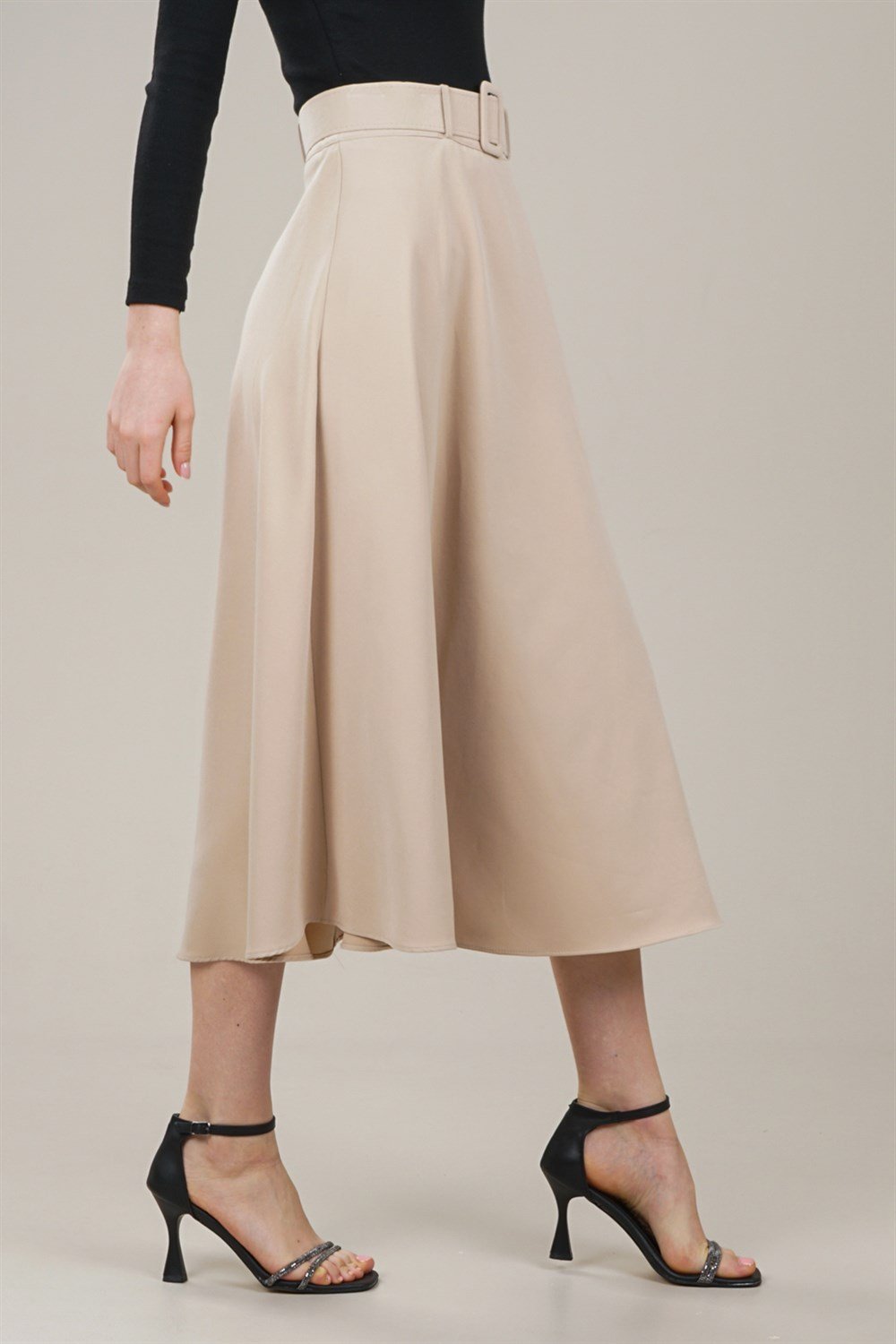 تنورة واسعة بحزام للنساء حجريAS0280