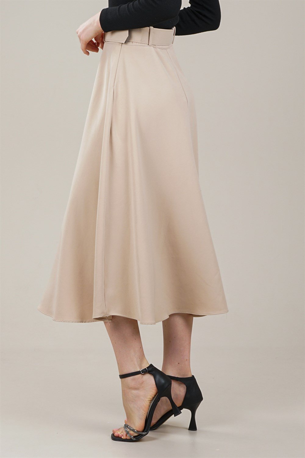 تنورة واسعة بحزام للنساء حجريAS0280