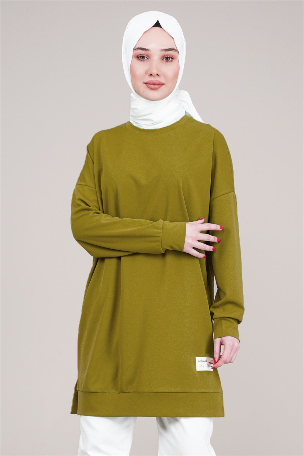 Kadın Oversize Sweatshirt  Açık YeşilES3059