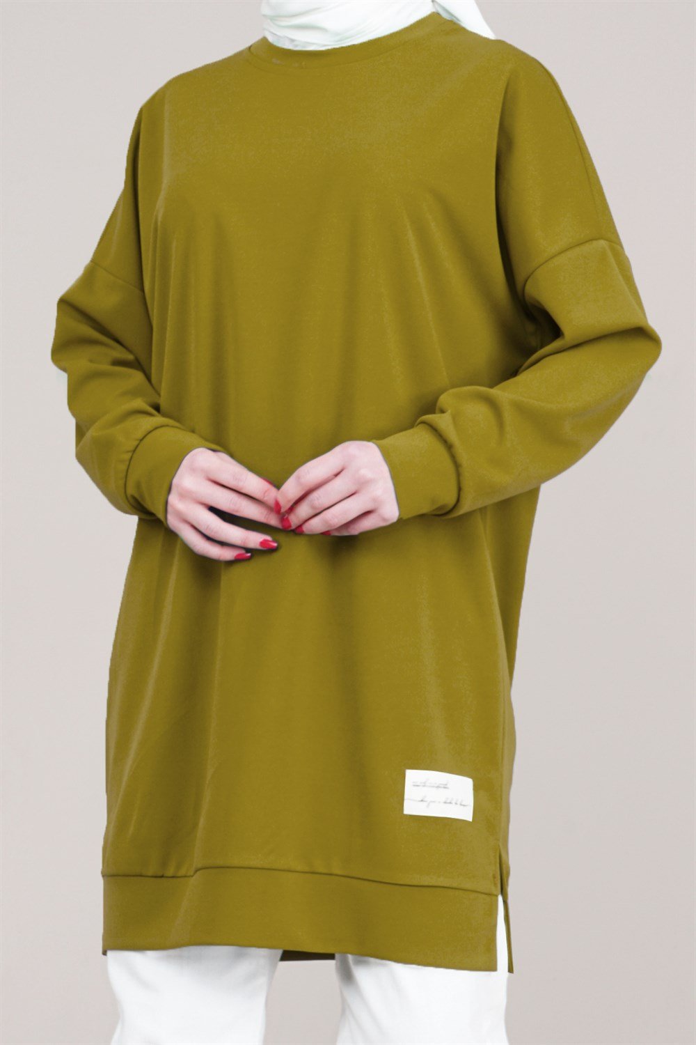 Kadın Oversize Sweatshirt  Açık YeşilES3059