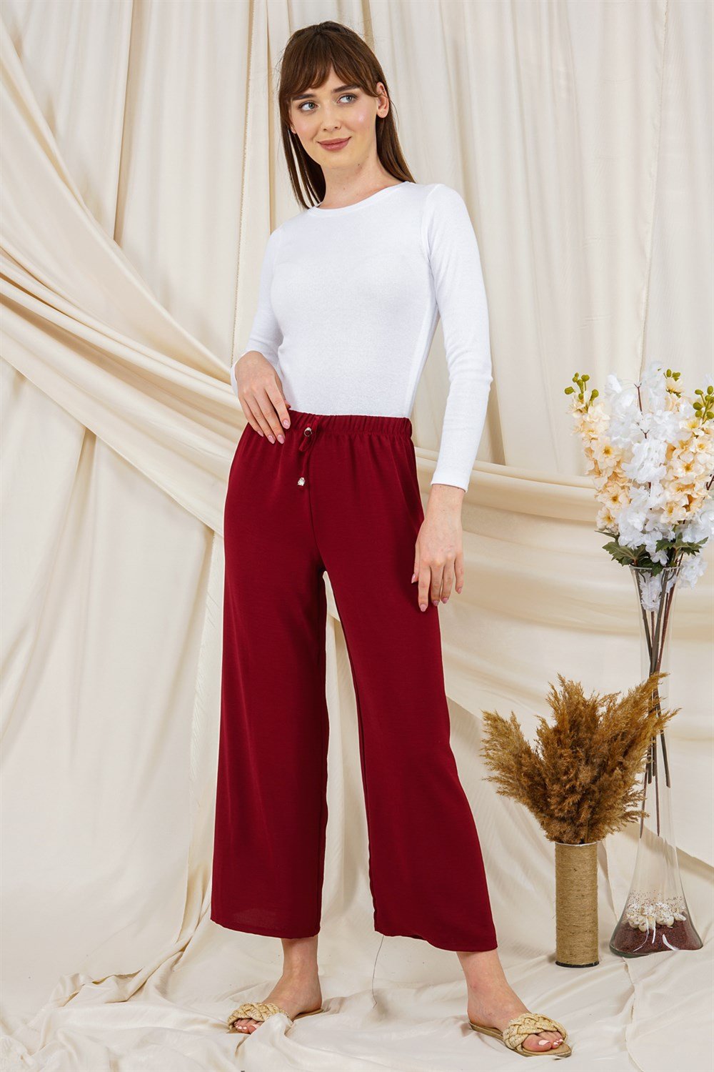 بنطال للنساء خمريAR1070