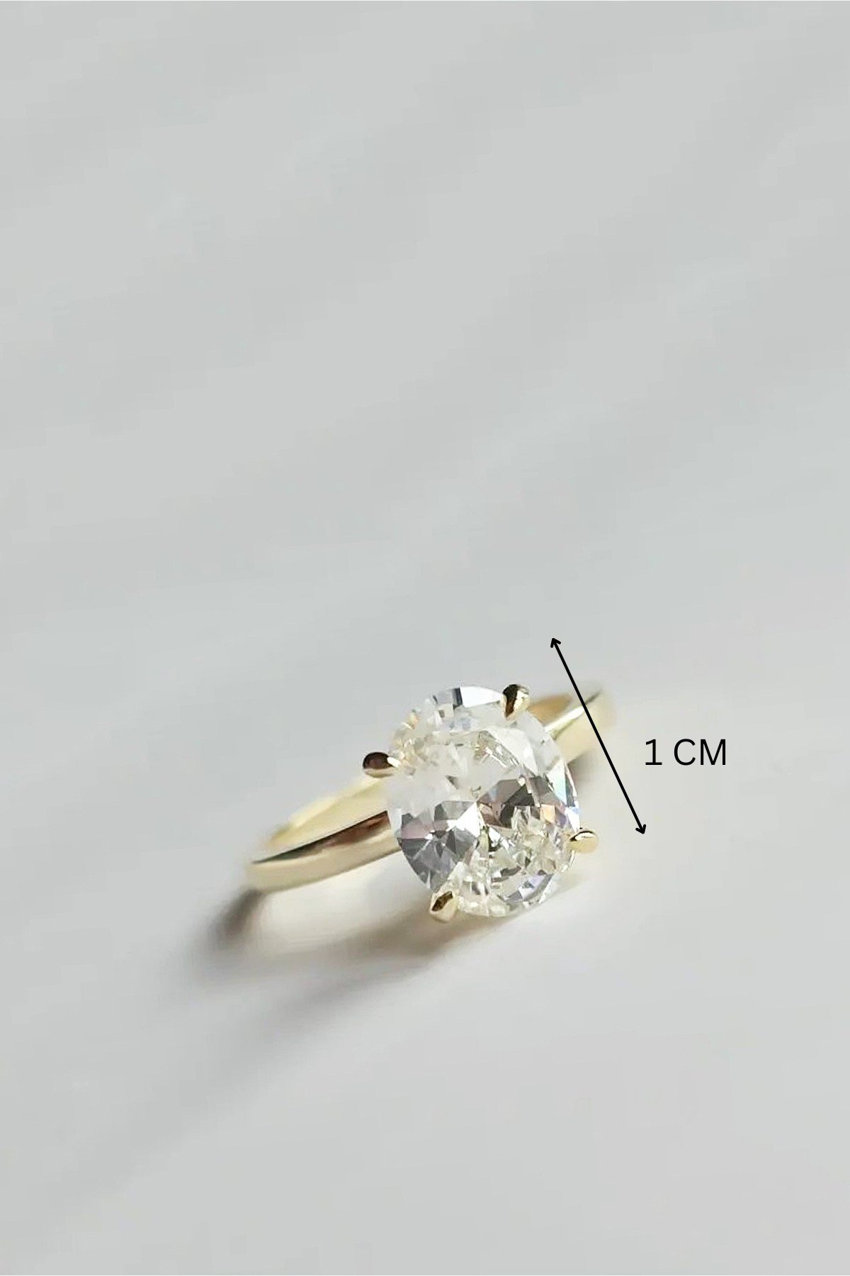 1 CM OVAL MOZANİT SADE GÜMÜŞ YÜZÜK
