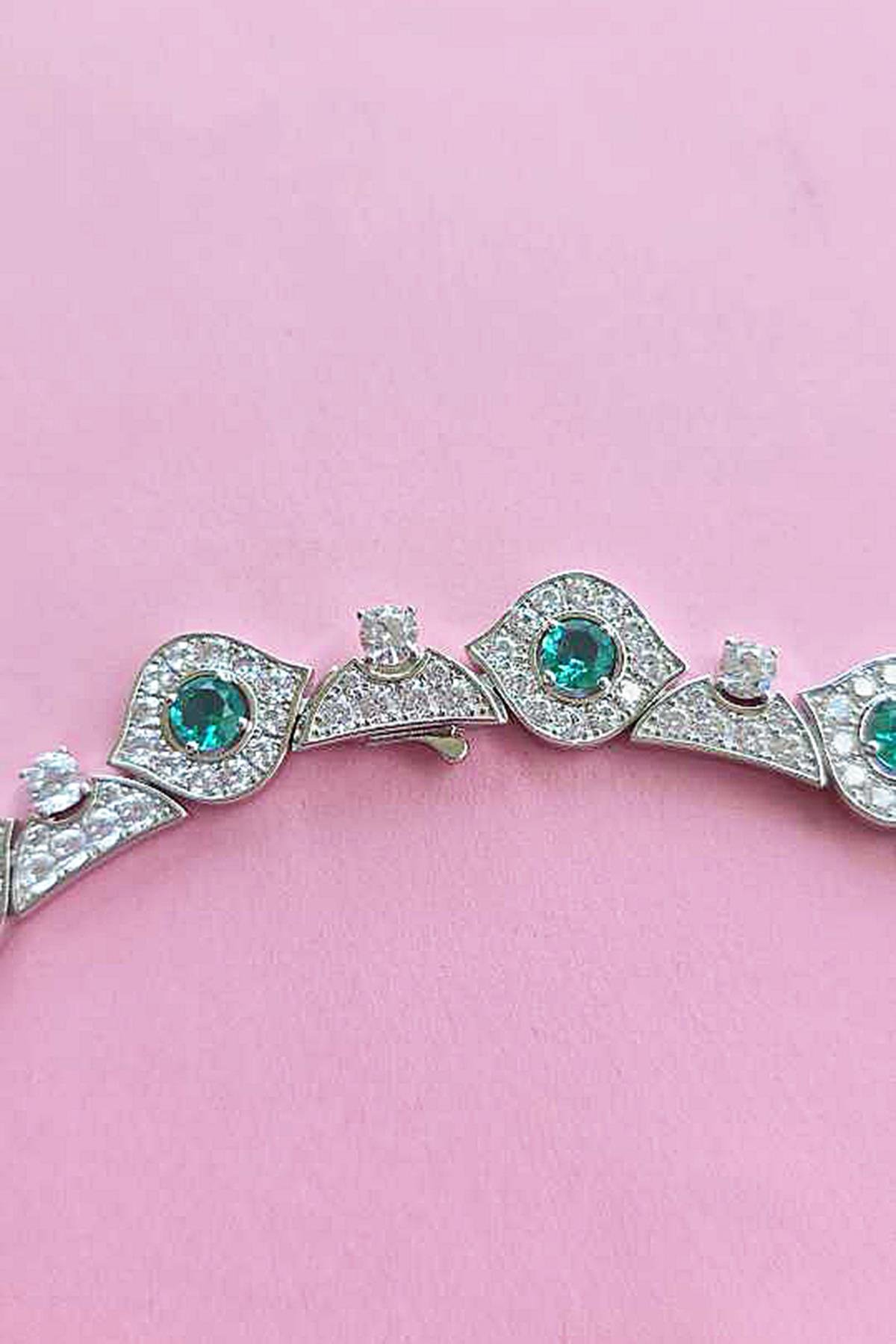 İTHAL PARAIBA TOURMALINE TAŞLI FANCY KESİM GÜMÜŞ KOLYE