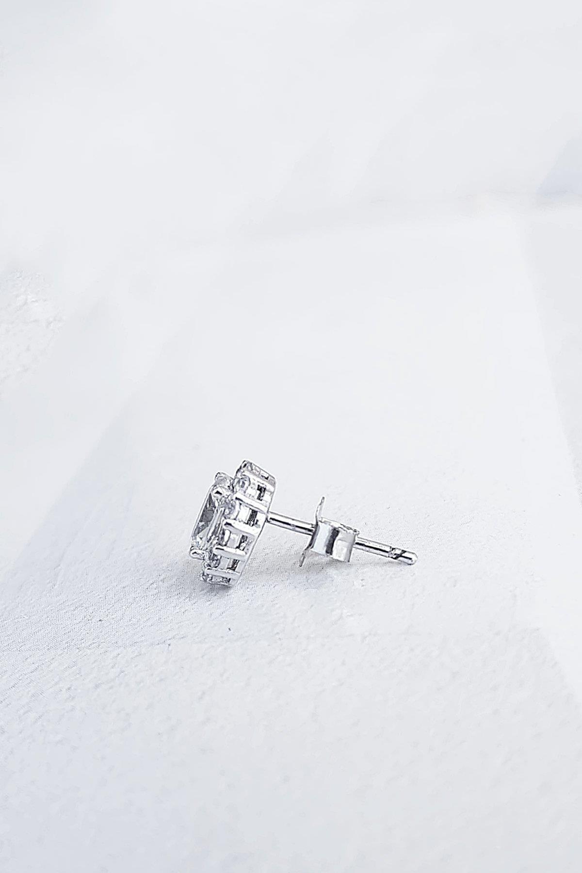 TEKLİ İTHAL MİNİ OVAL G COLOR MOZANİT GÜMÜŞ KÜPE