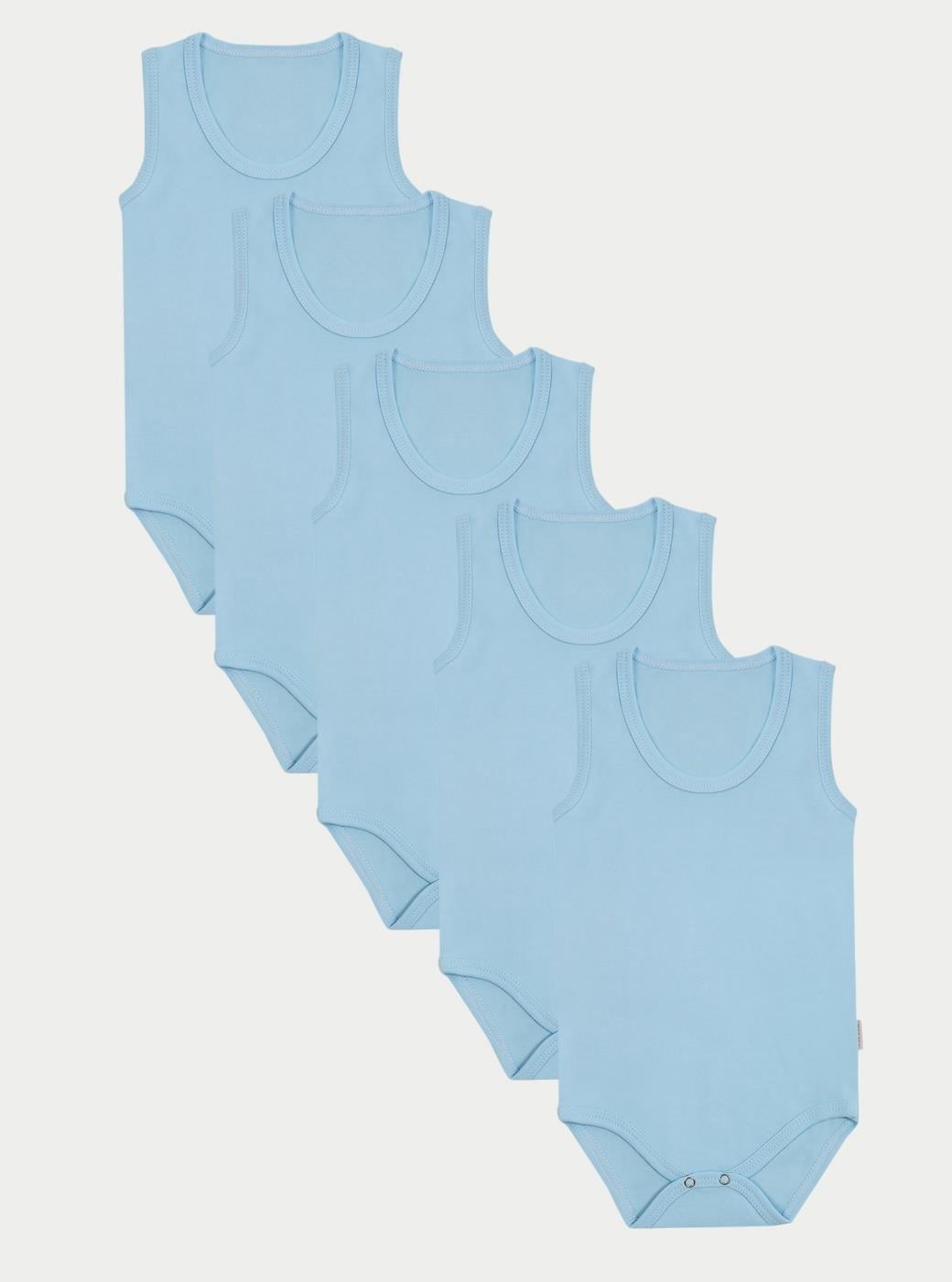 5'Li Zıbın Bebek Askılı Çıtçıtlı Body %100 Pamuk