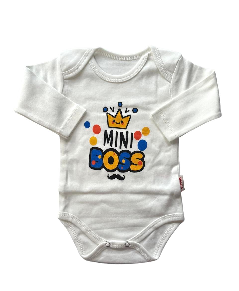 Erkek Bebek Uzun Kollu Body Mini Boss