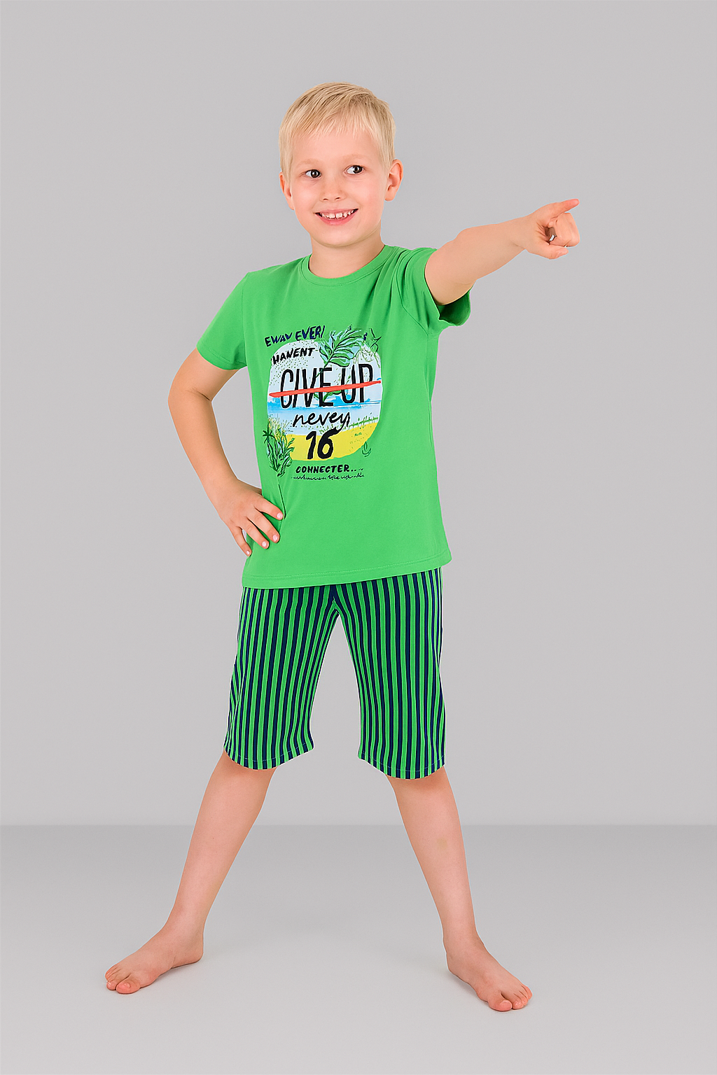 Erkek Çocuk 3'lü %100 Pamuklu 1-2-3 Yaş Pijama Takımı Model:115