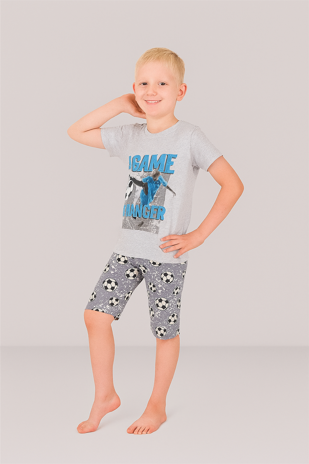 Erkek Çocuk 3'lü %100 Pamuklu 1-2-3 Yaş Pijama Takımı Model:114