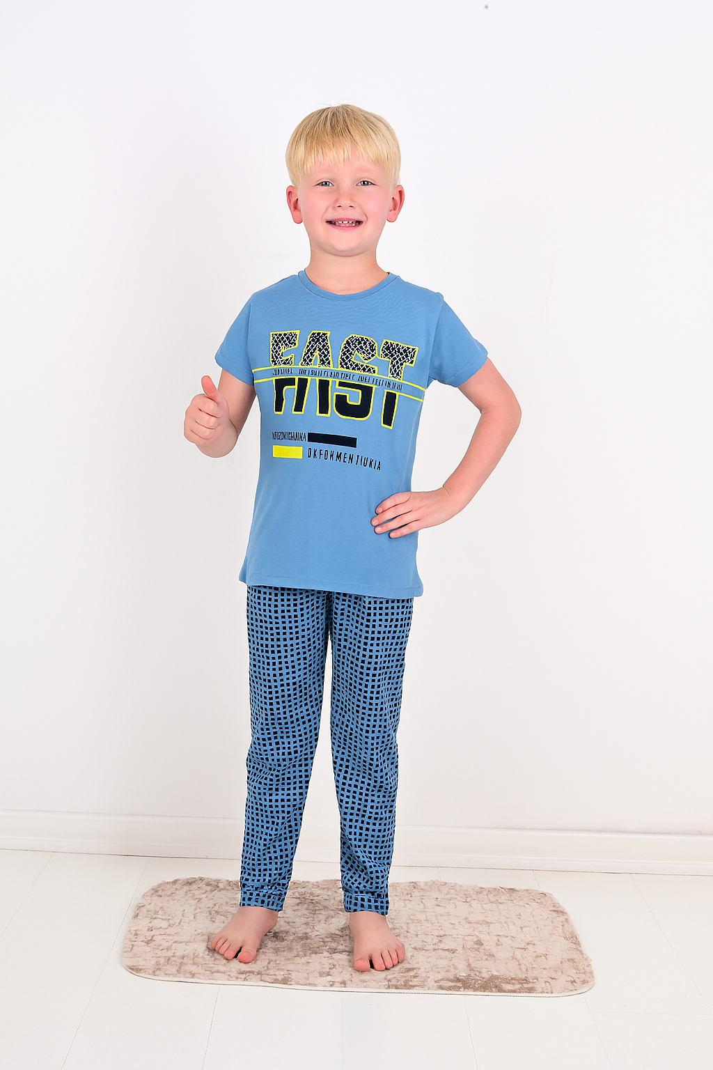 Erkek Çocuk 3'lü %100 Pamuklu 10-11-12 Yaş Pijama Takımı Model:104