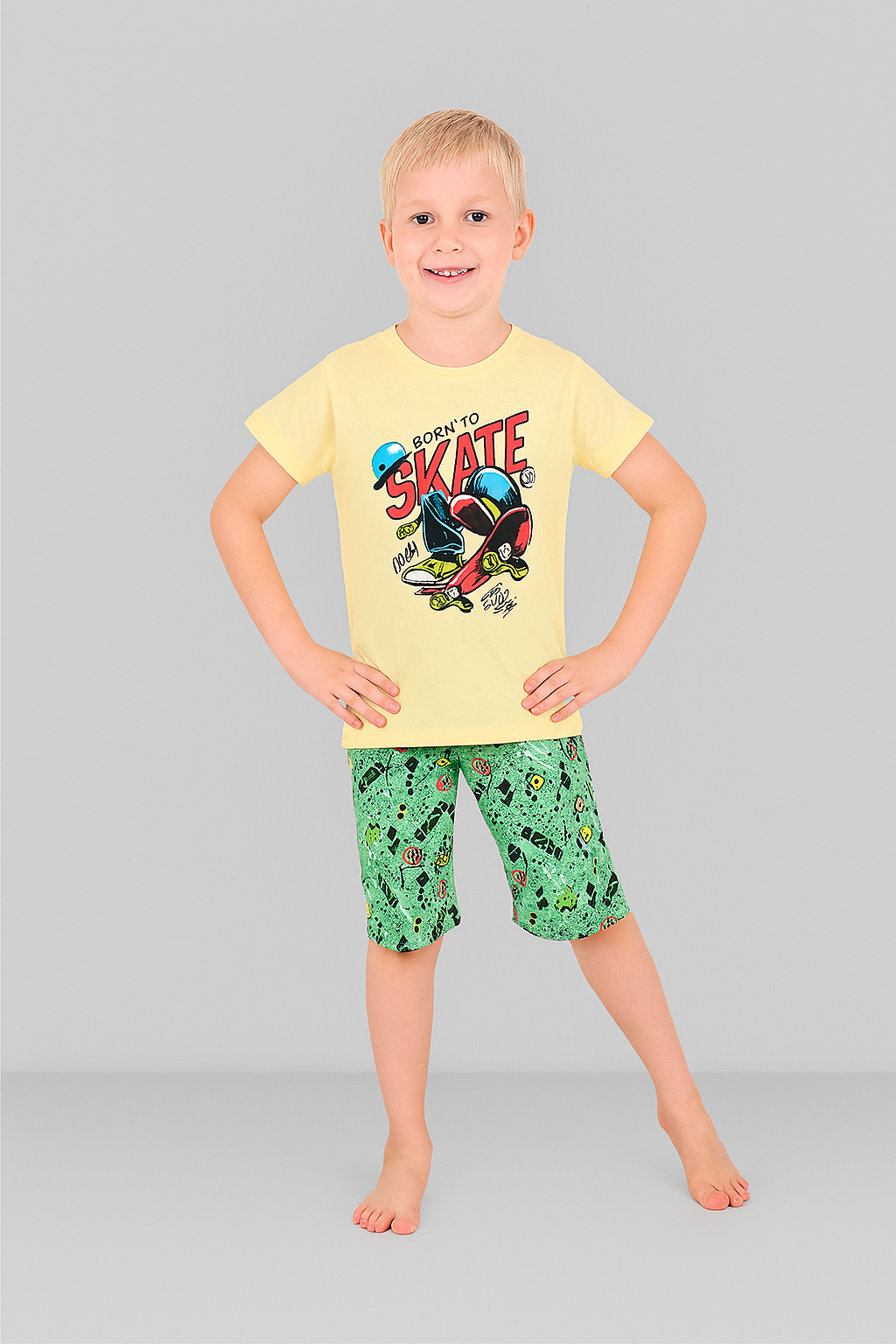 Erkek Çocuk 3'lü %100 Pamuklu 10-11-12 Yaş Pijama Takımı Model:106
