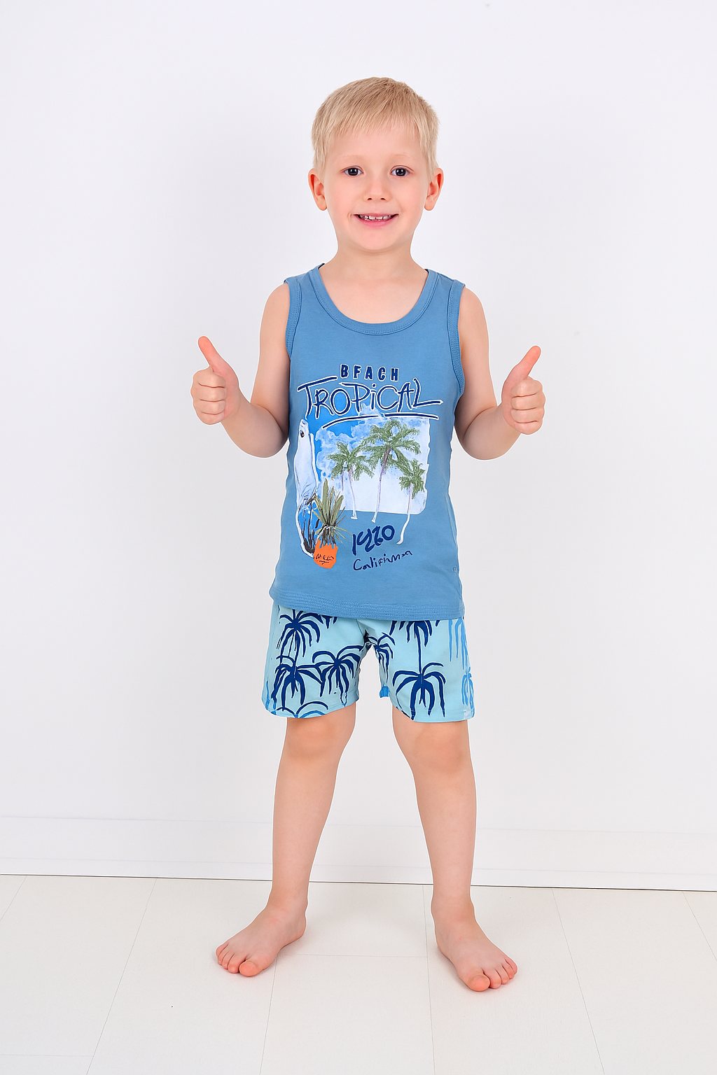 Erkek Çocuk 3'lü %100 Pamuklu 4-5-6 Yaş Pijama Takımı Model:111