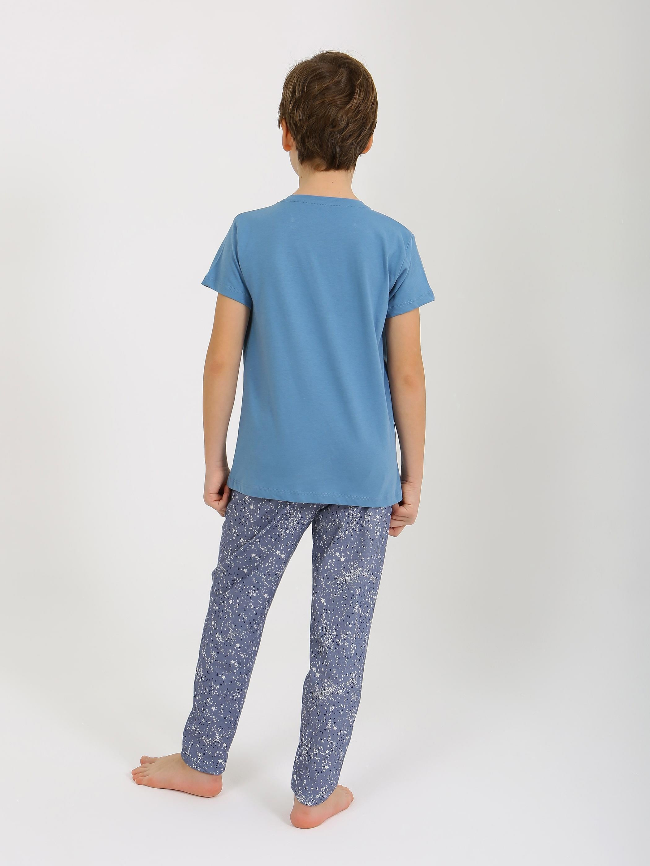 Erkek Çocuk Kısa Kollu %100 Pamuklu Pijama Takımı Go Space