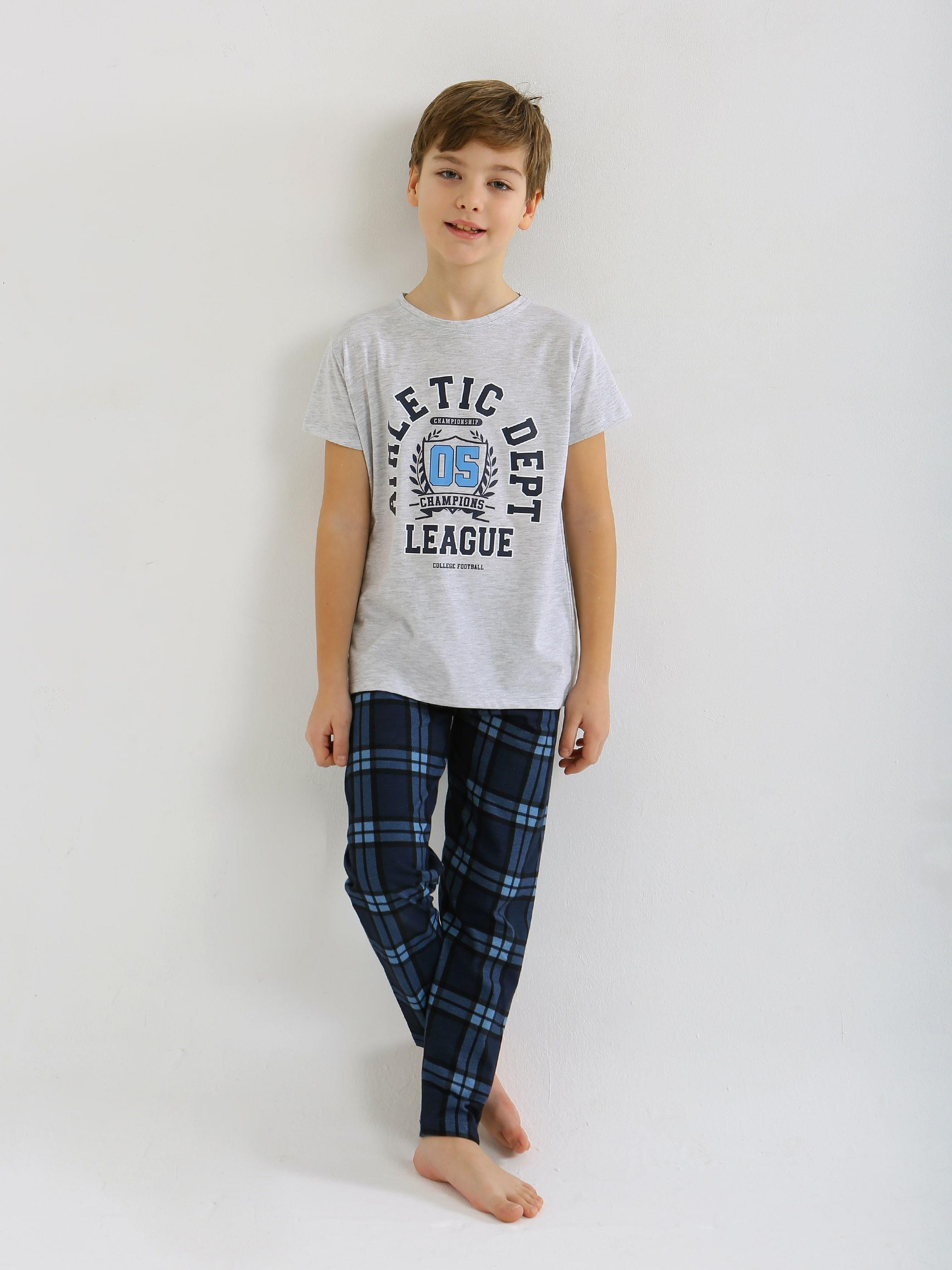 Erkek Çocuk Kısa Kollu %100 Pamuklu Pijama Takımı League