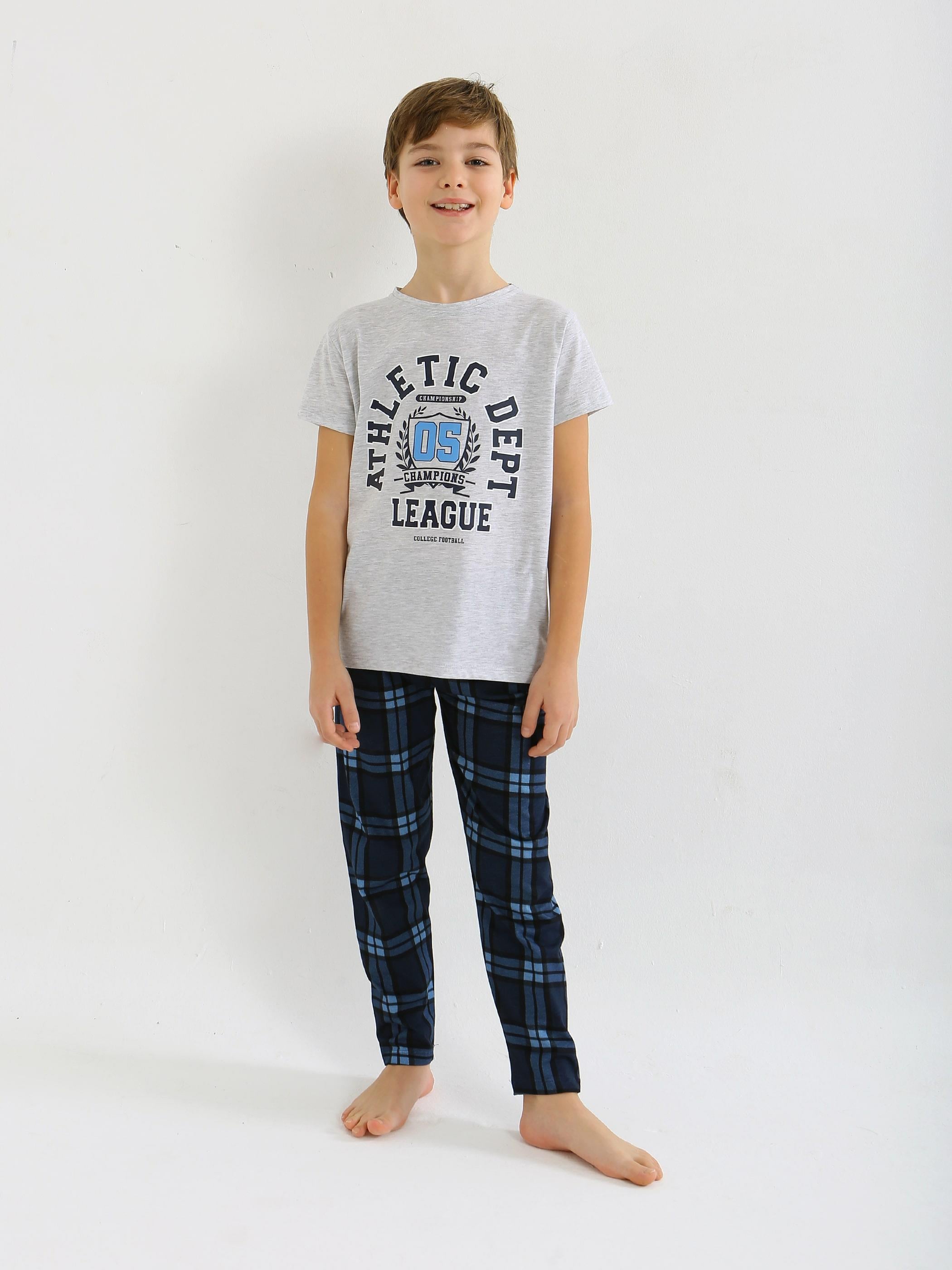 Erkek Çocuk Kısa Kollu %100 Pamuklu Pijama Takımı League