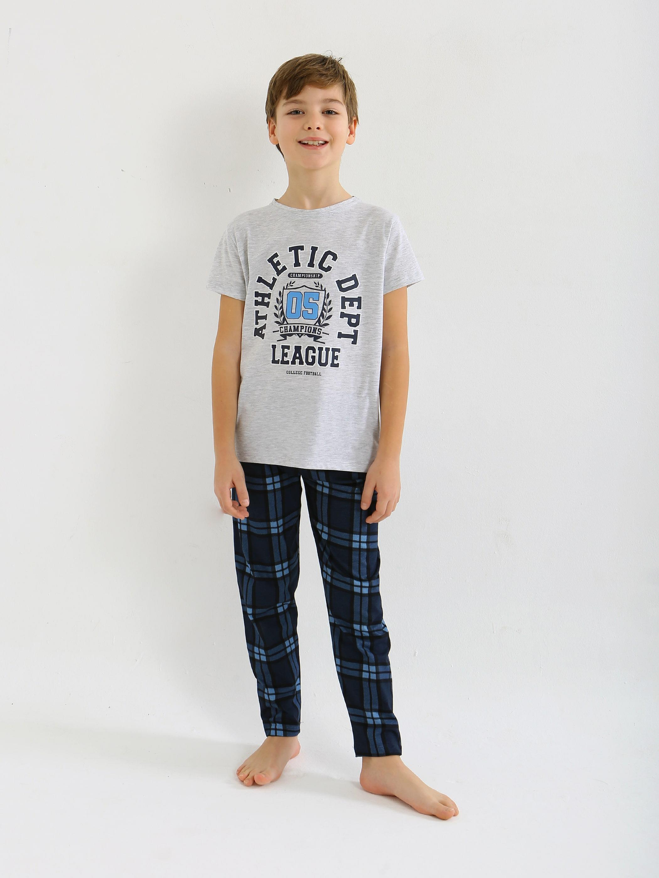 Erkek Çocuk Kısa Kollu %100 Pamuklu Pijama Takımı League