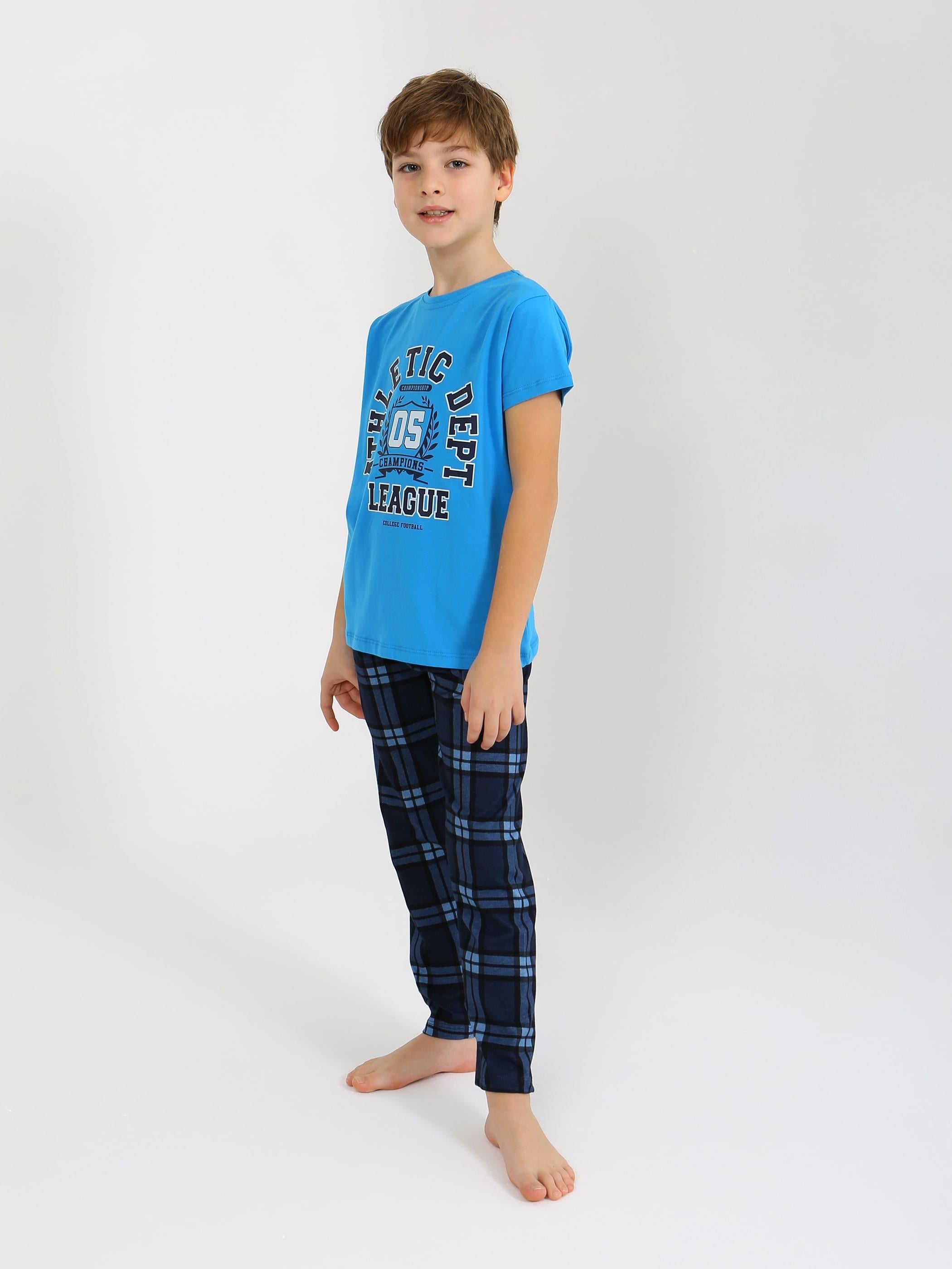 Erkek Çocuk Kısa Kollu %100 Pamuklu Pijama Takımı League