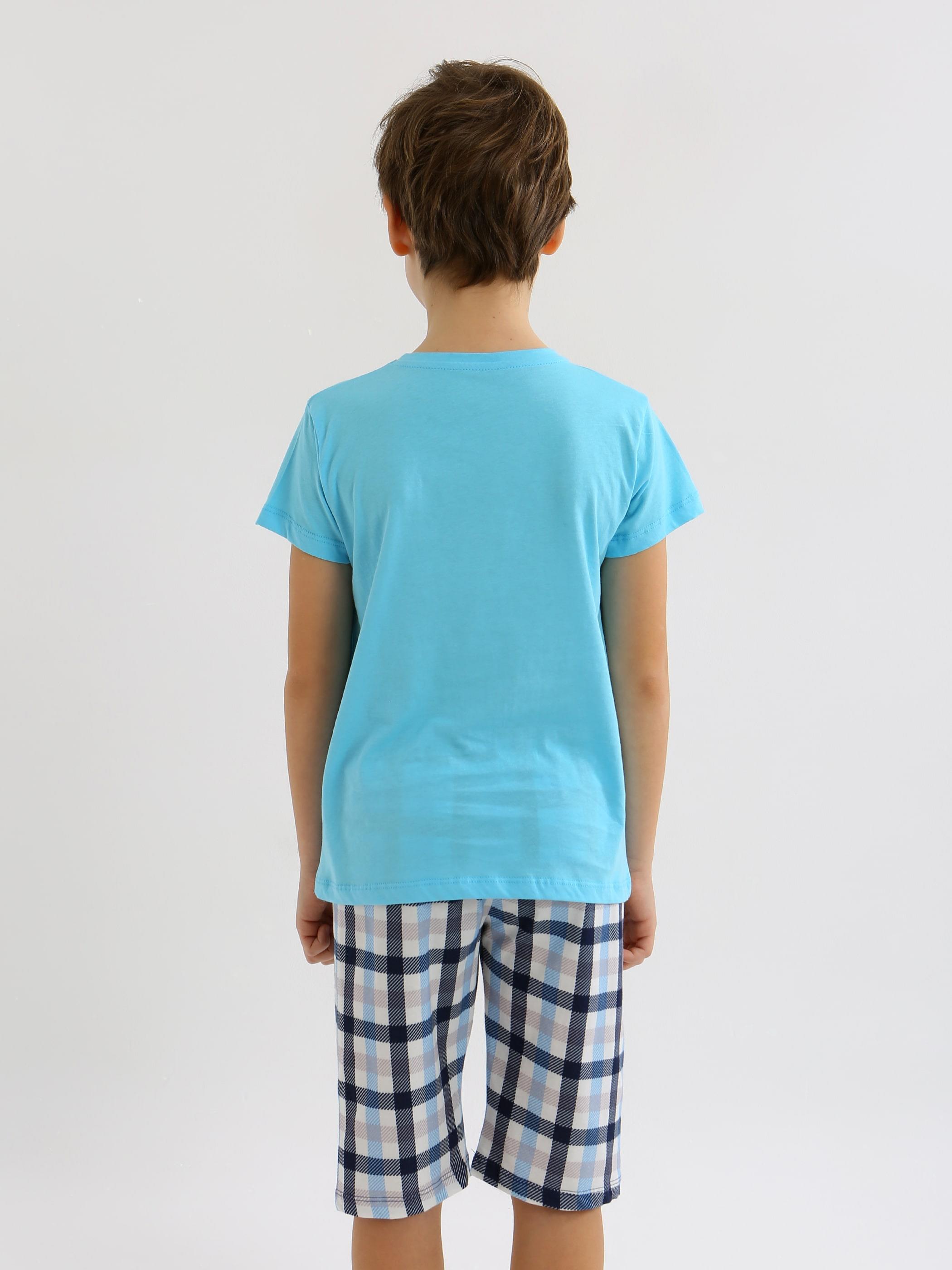 Erkek Çocuk Kısa Kollu Kapri %100 Pamuklu Pijama Takımı Hello Weekend