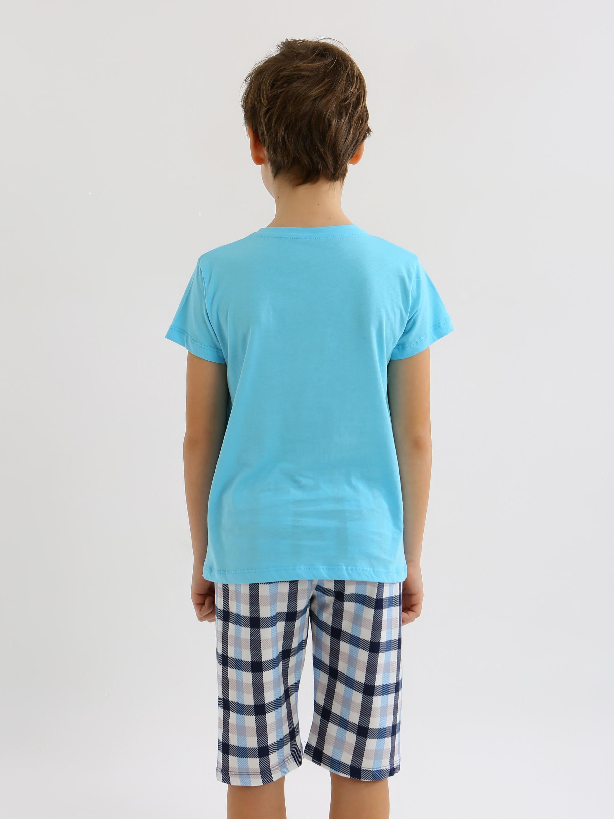 Erkek Çocuk Kısa Kollu Kapri %100 Pamuklu Pijama Takımı Hello Weekend