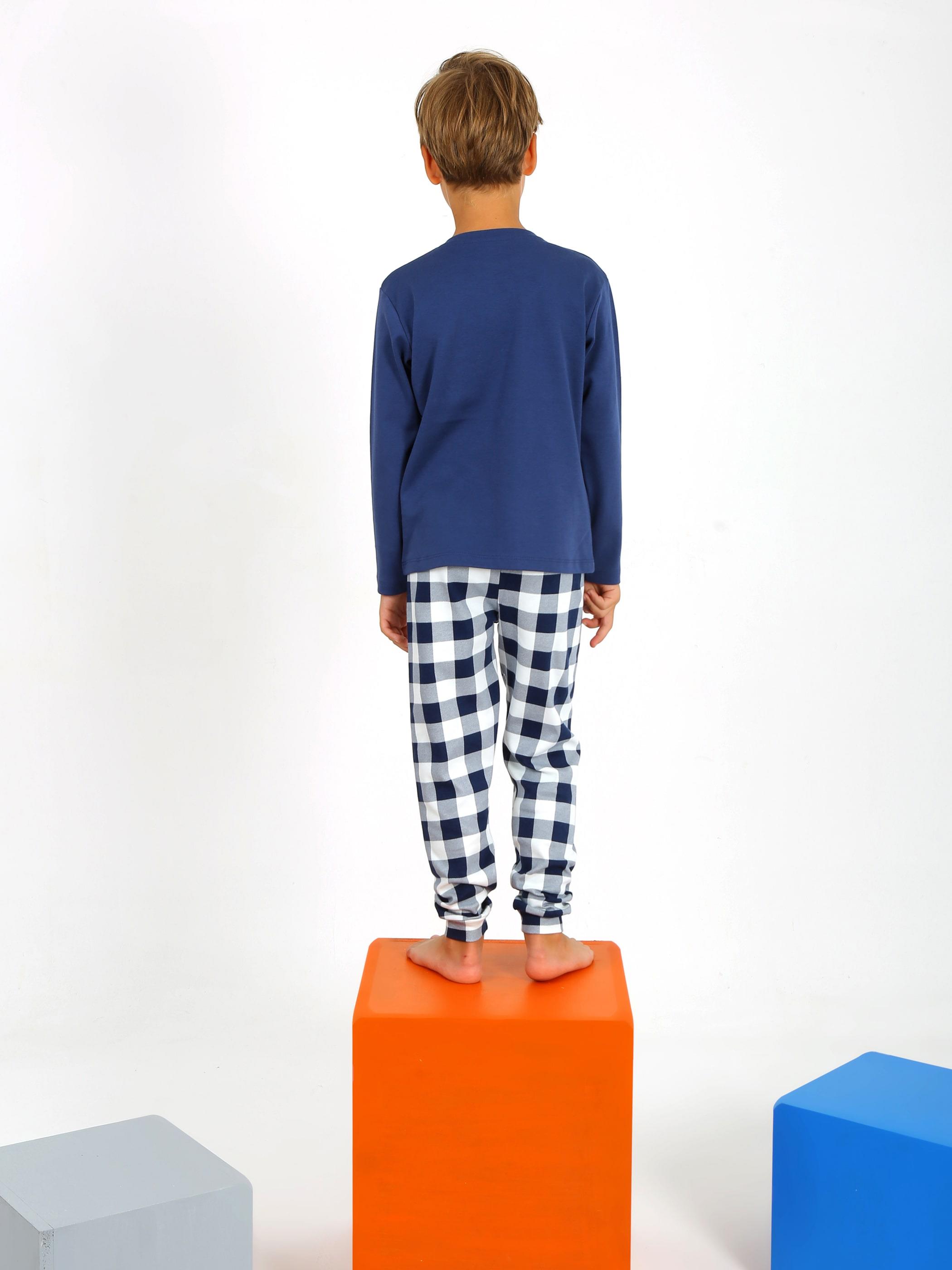 Erkek Çocuk Uzun Kollu %100 Pamuklu Pijama Takımı Star Skate