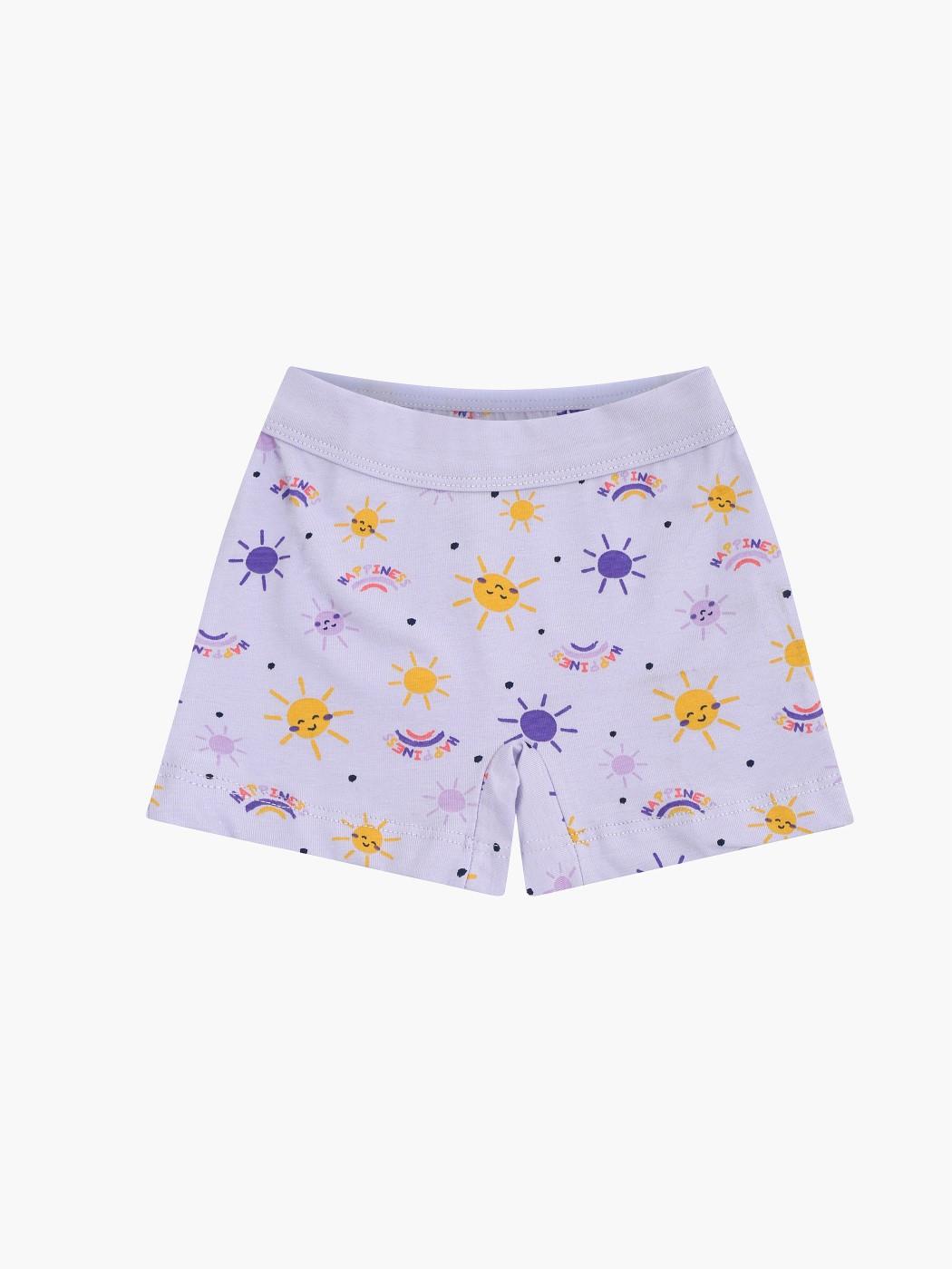 Kız Çocuk Pamuklu 3'lü Atlet 3'lü Şort Boxer Karışık Renk Sun 6 Parça Set
