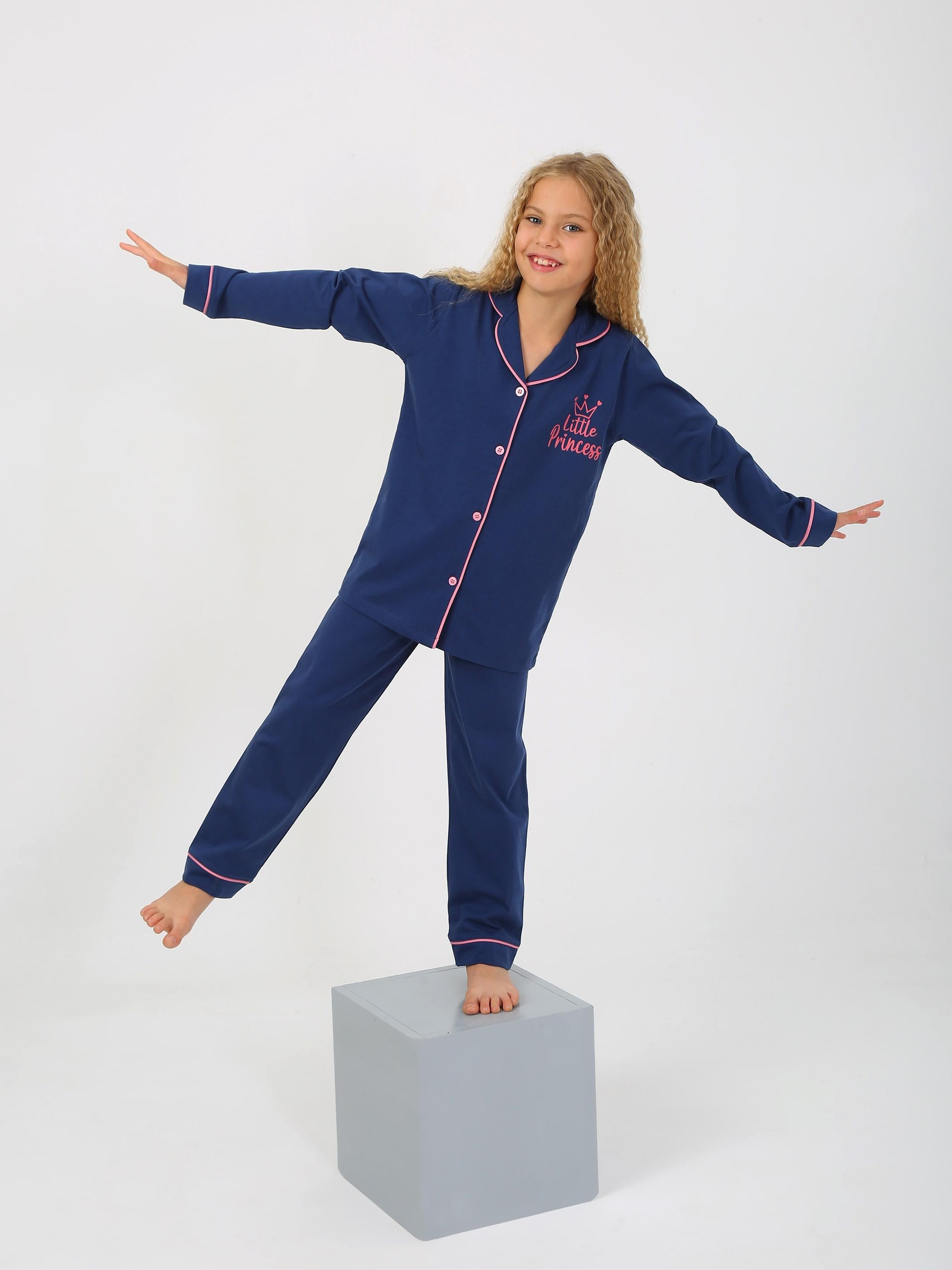 Kız Çocuk Uzun Kollu %100 Pamuklu Pijama Takımı Little Princess