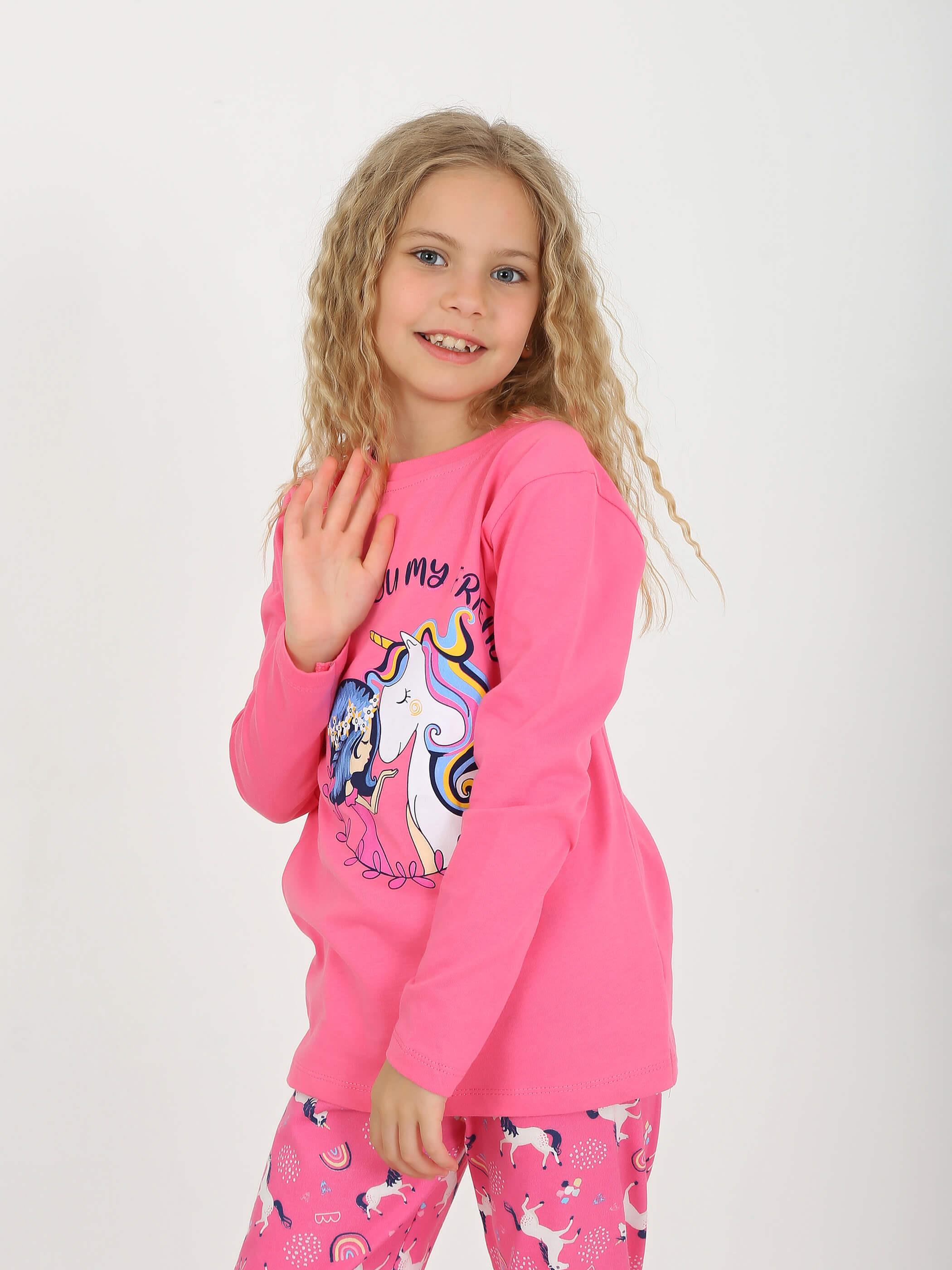 Kız Çocuk Uzun Kollu Pijama Takımı My Friend Unicorn