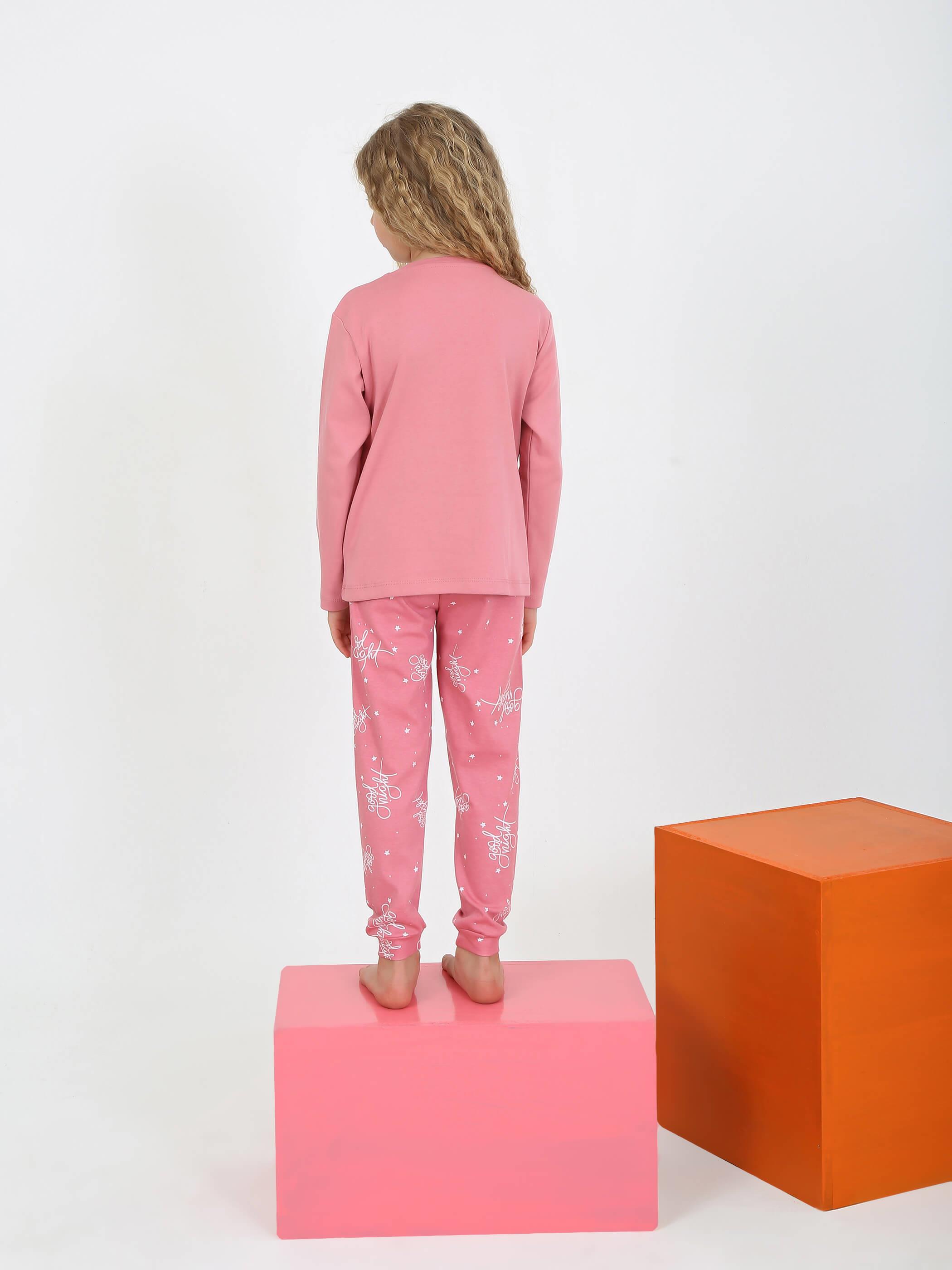 Uzun Kollu Kız Çocuk Pijama Takımı Moon Nıght 