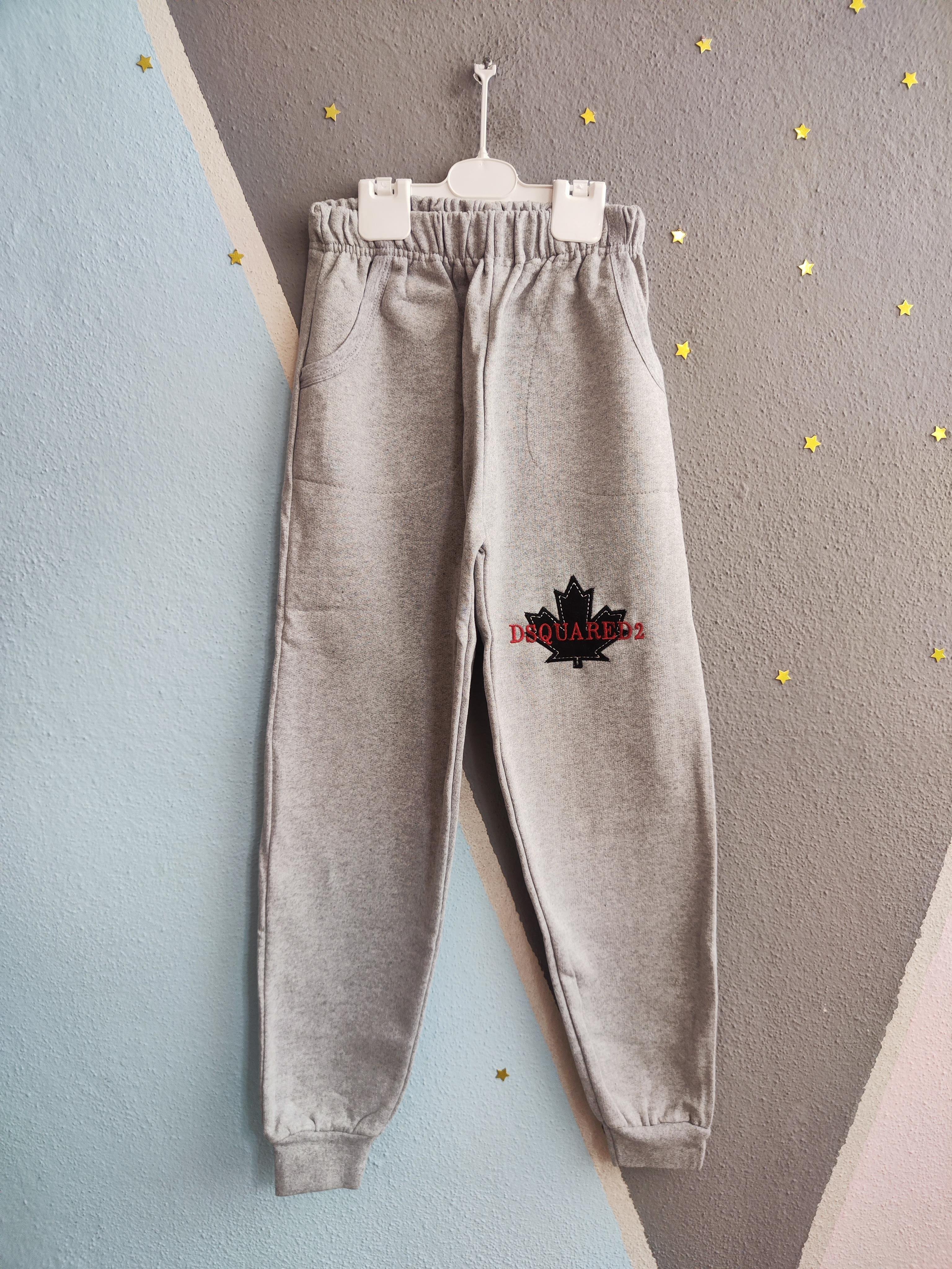 1291 - Dsquared  Baskılı Erkek Tek Alt- Düz Gri