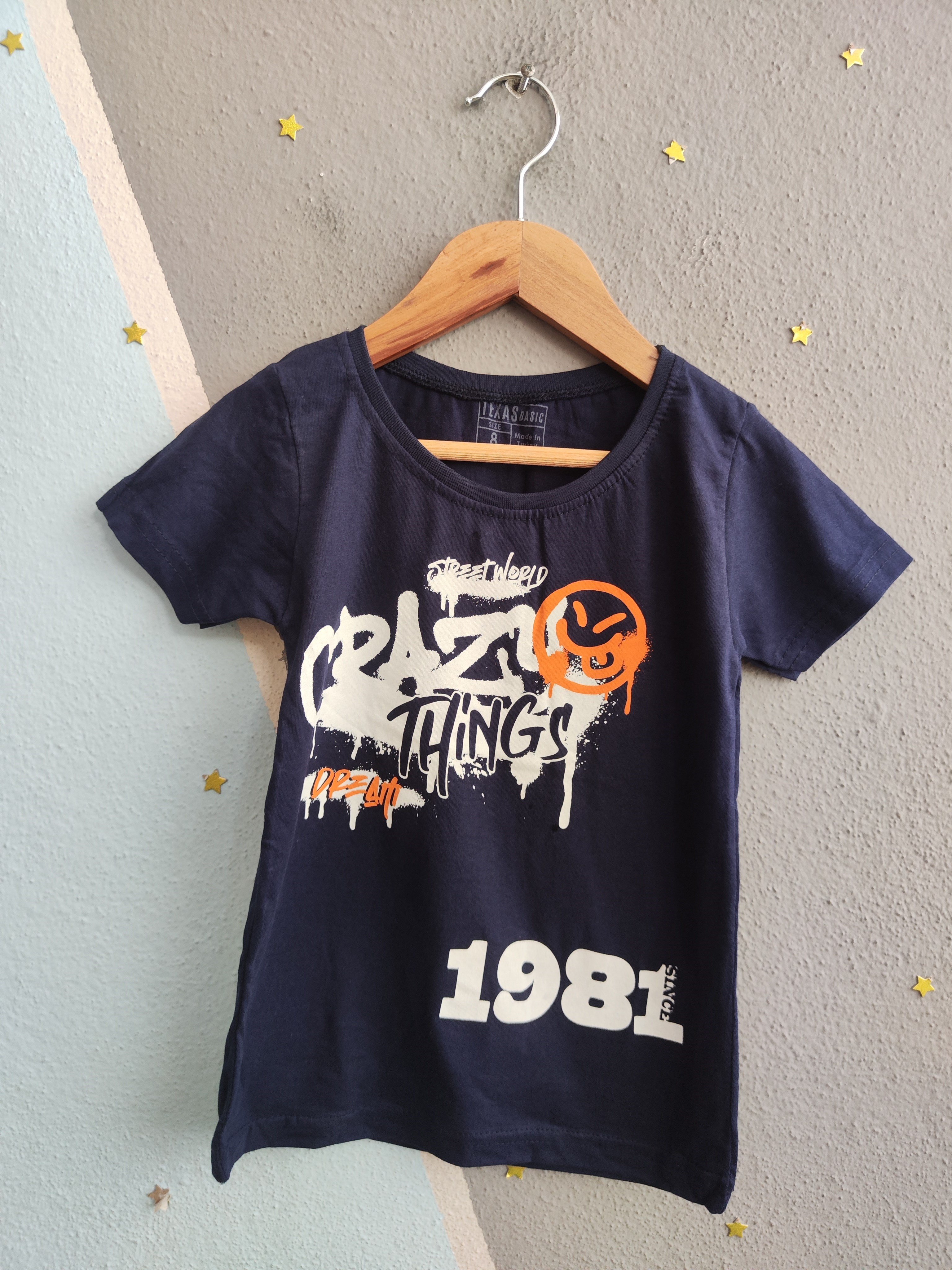 2085 - 1981 Baskılı Şortlu Erkek Çocuk Takım- Lacivert