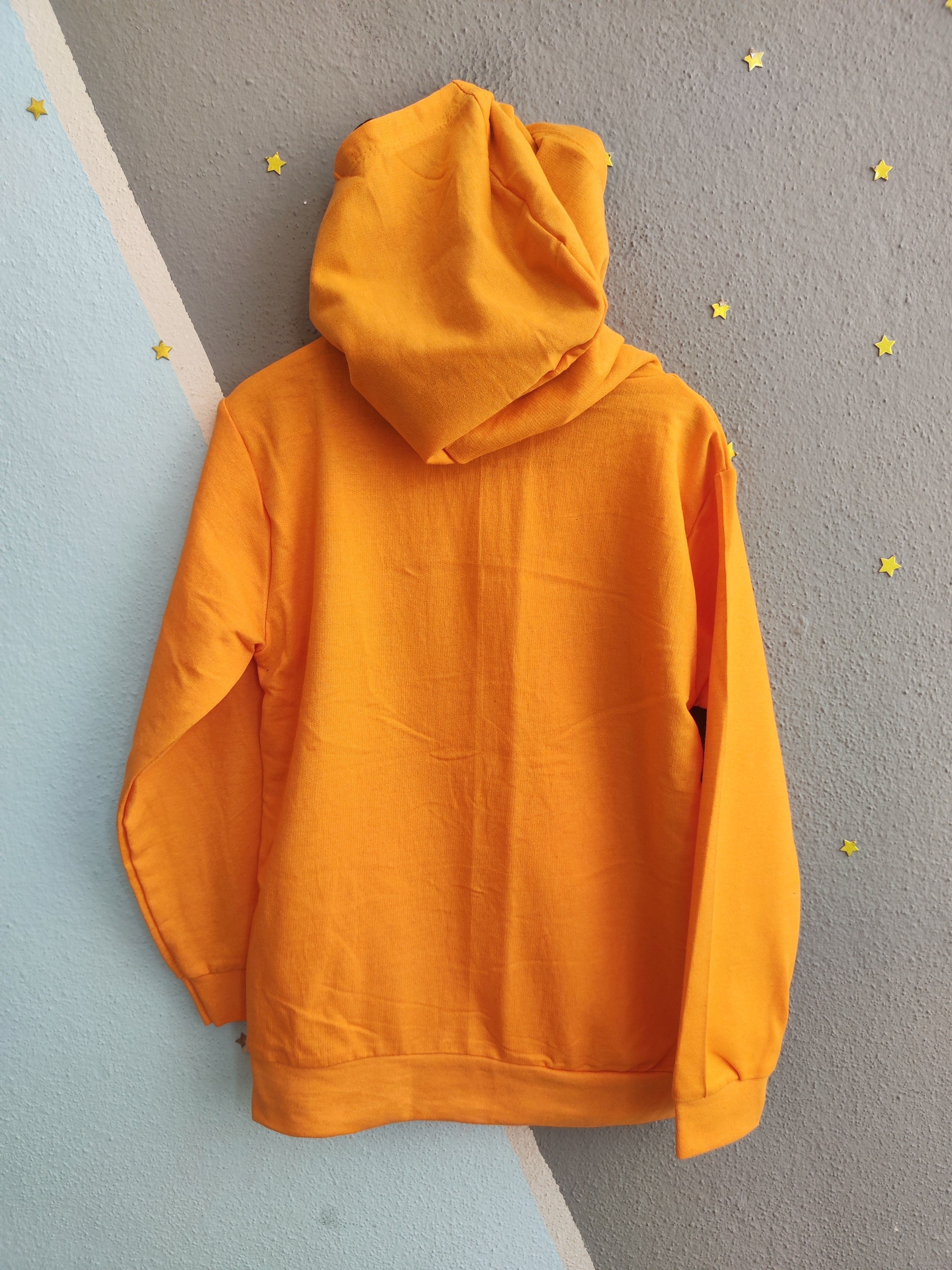 2119 - Baskılı Kapüşonlu Erkek Çocuk Sweatshirt - Sarı