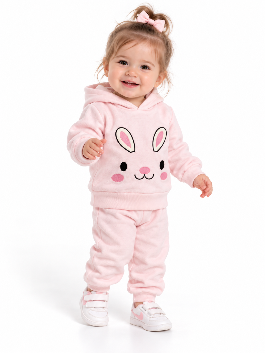 2132 - Kapüşonlu Unisex Bebek Takımı - Pembe