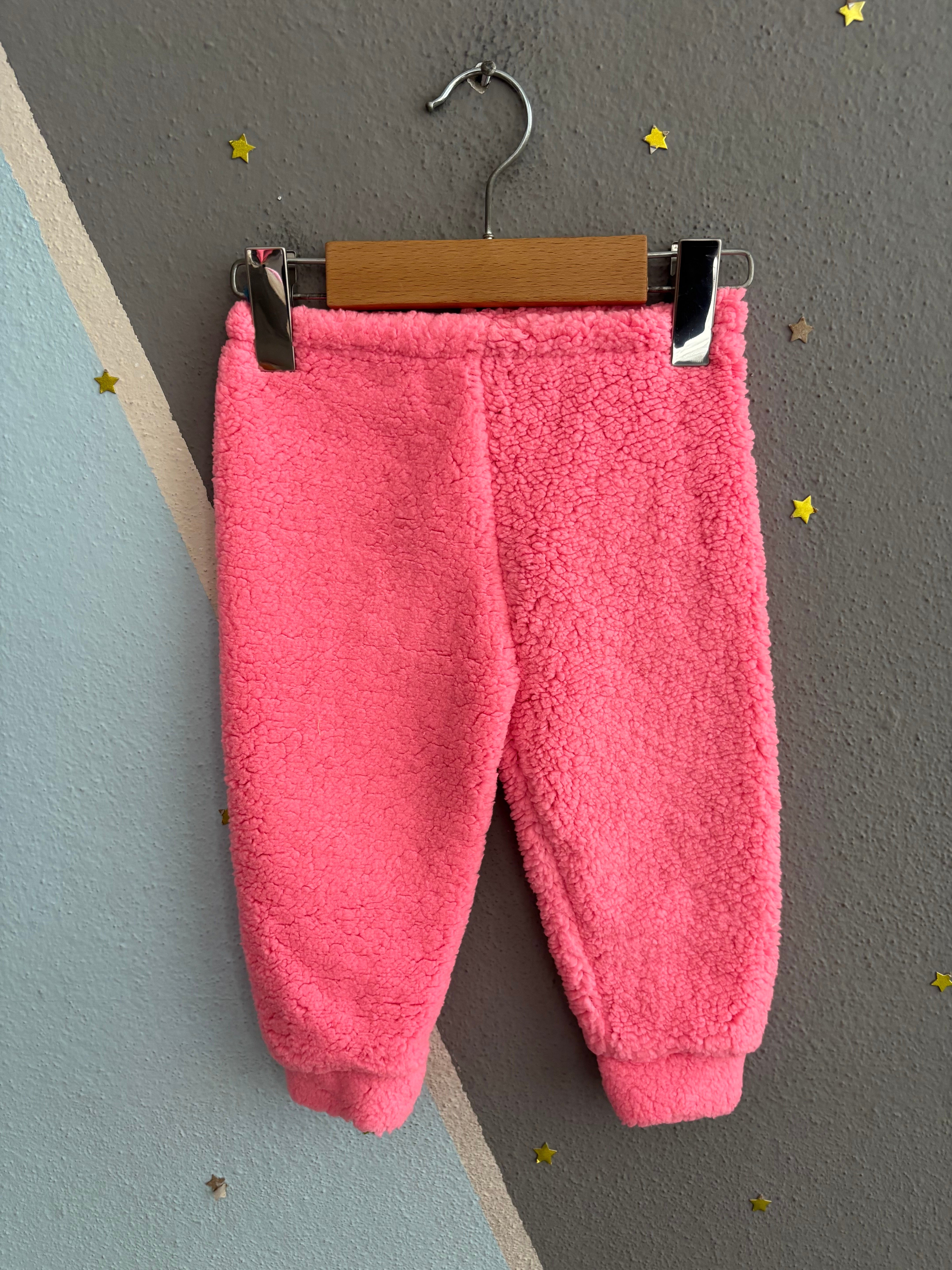2154 - Ayıcık Aksesuralı Peluş Kumaş Kız Bebek Takımı - Pembe