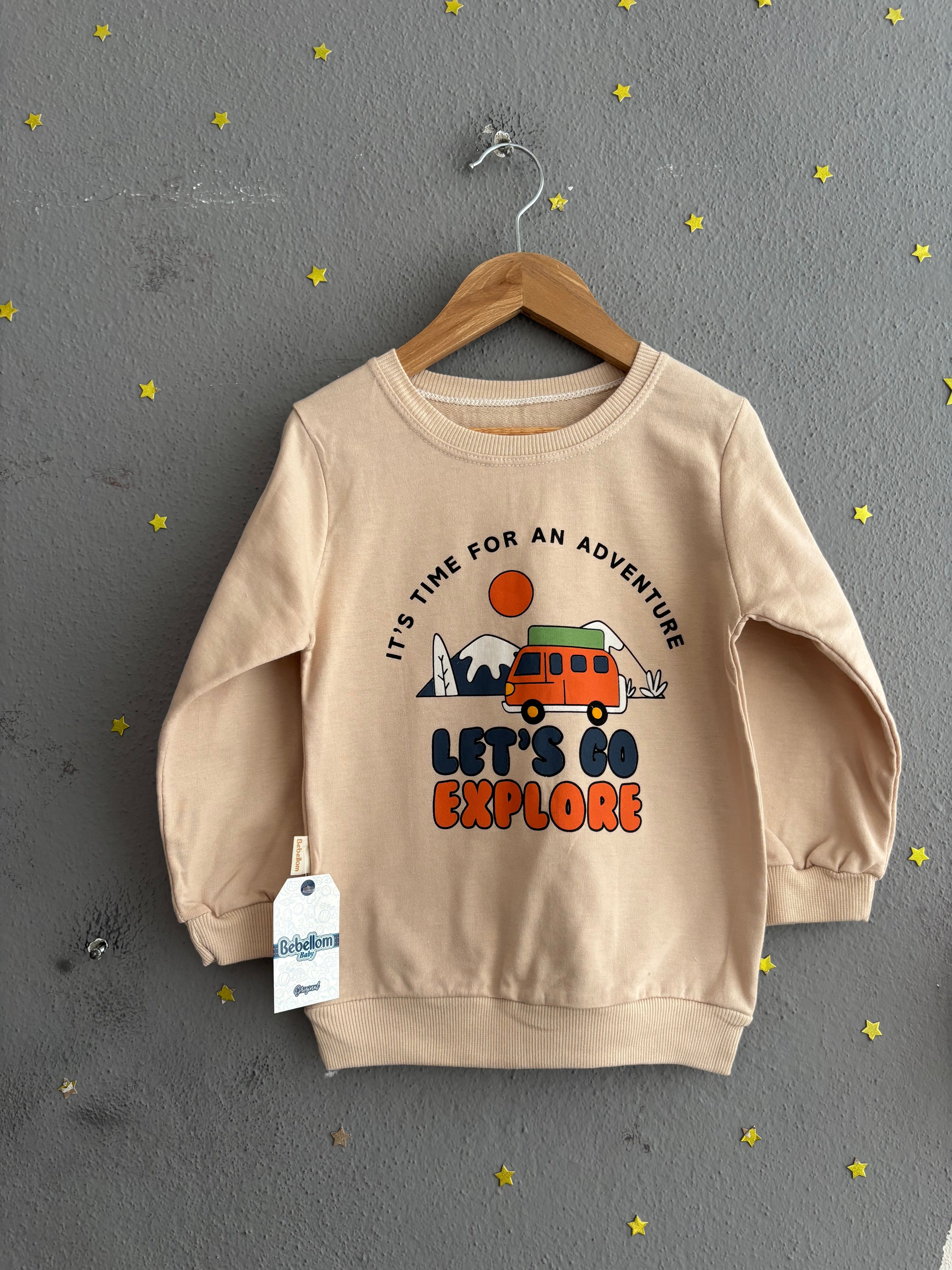 2158 - Otobüs Baskılı Erkek Çocuk Takımı - Mint Yeşili