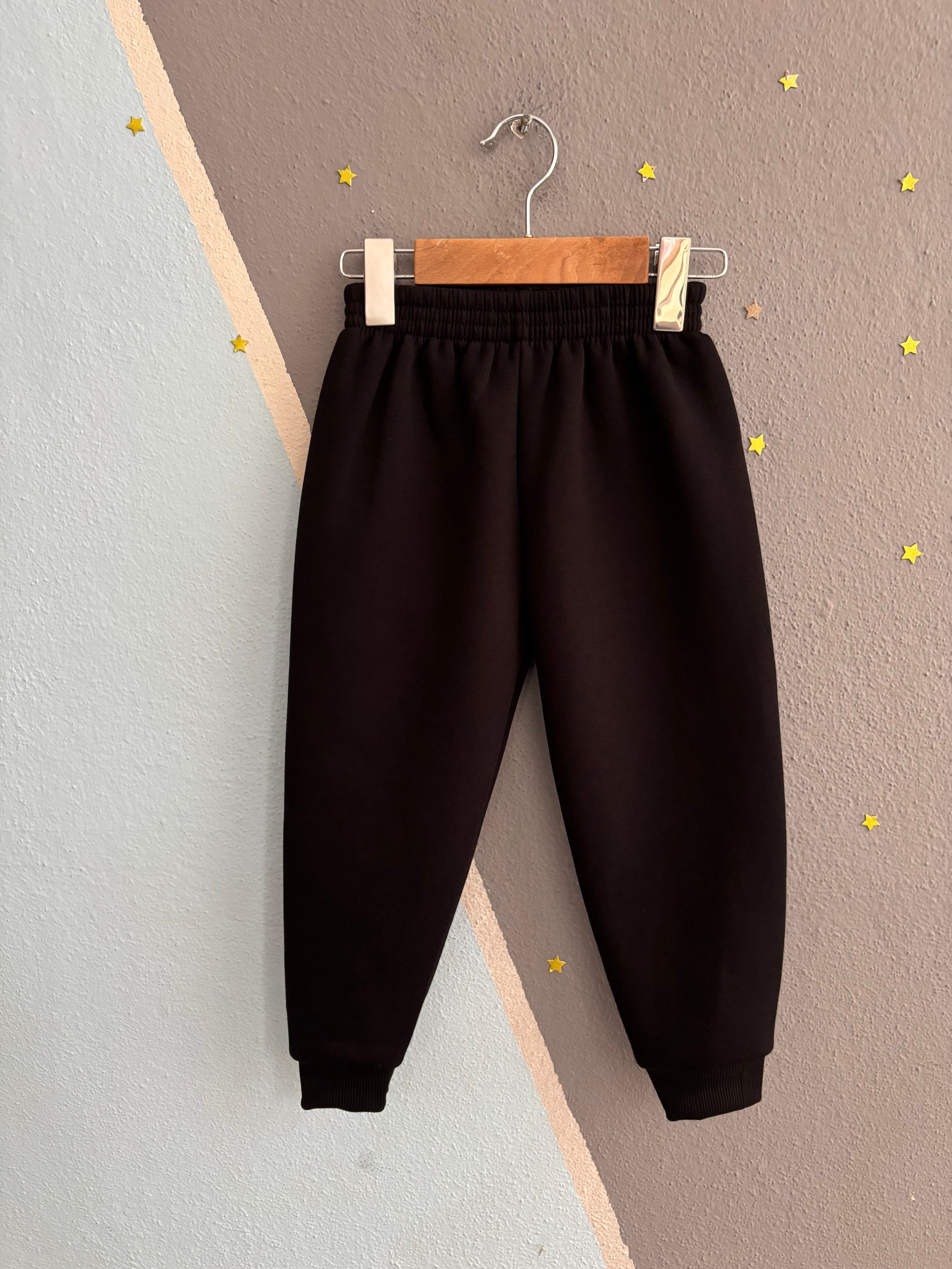 2167 - Baskılı Kışlık Erkek Çocuk Takımı - Siyah