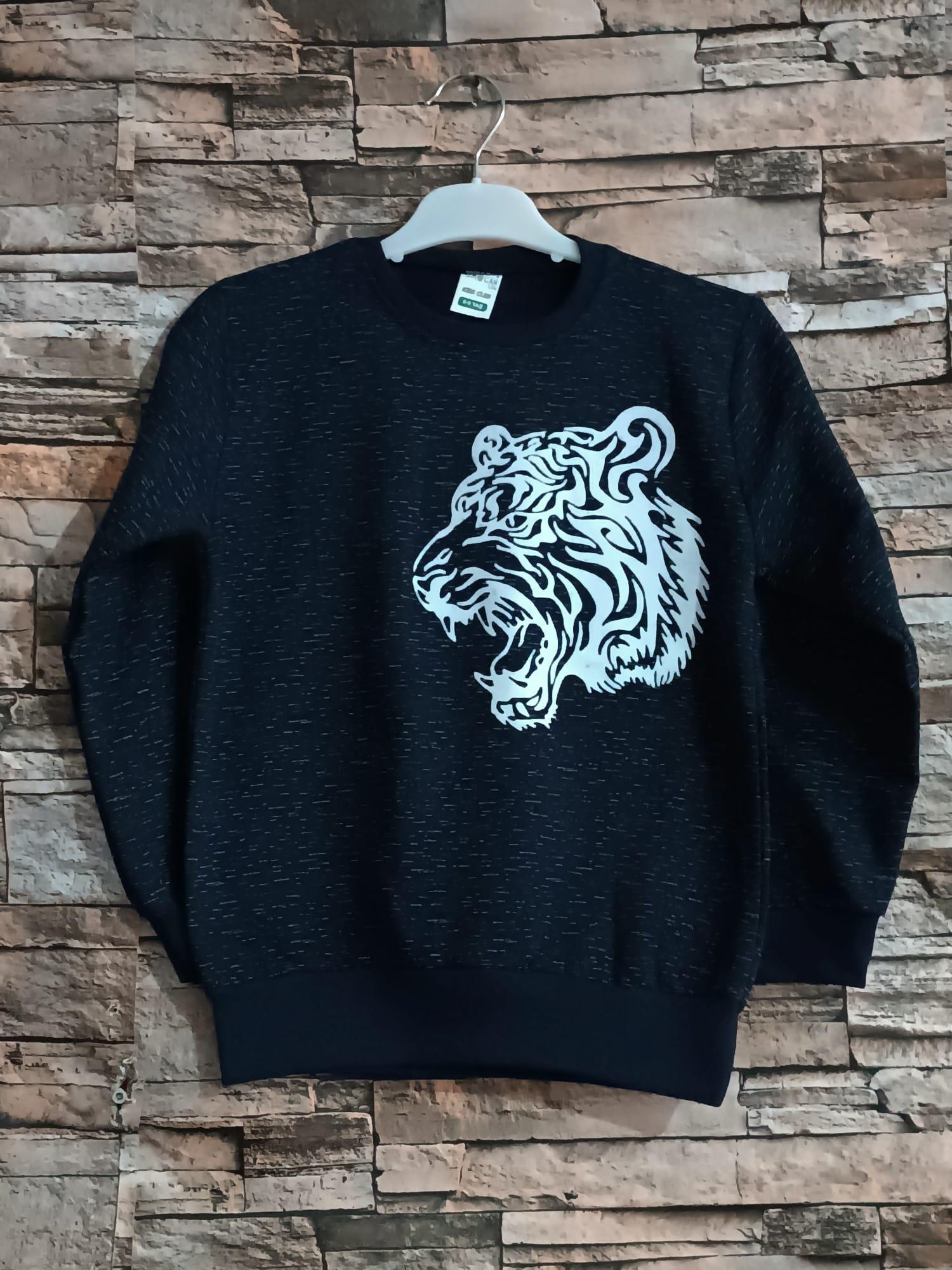 Kaplan Desenli Erkek Sweatshirt - Lacivert