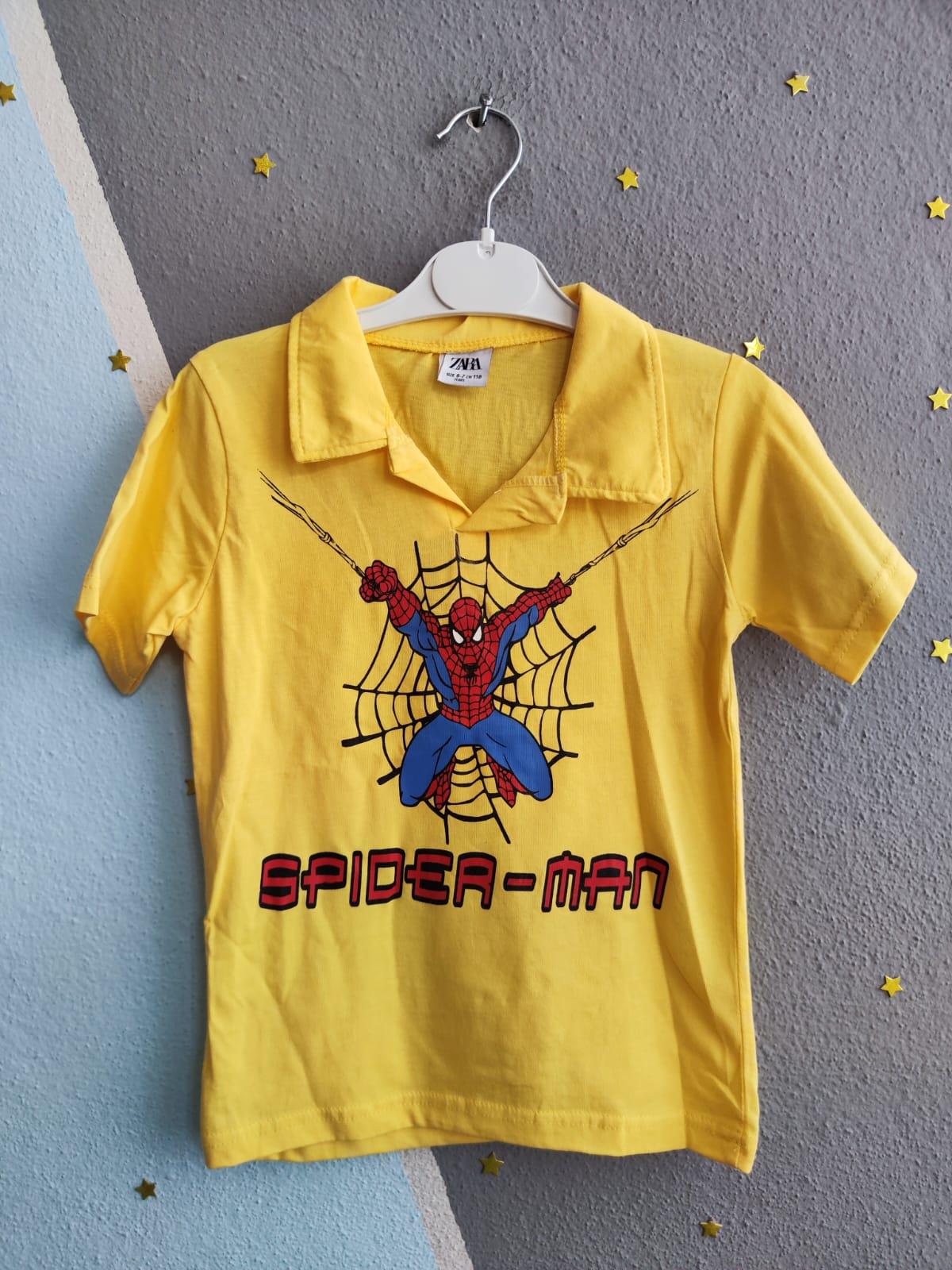 Spiderman Baskılı Marka Erkek Takım - Sarı