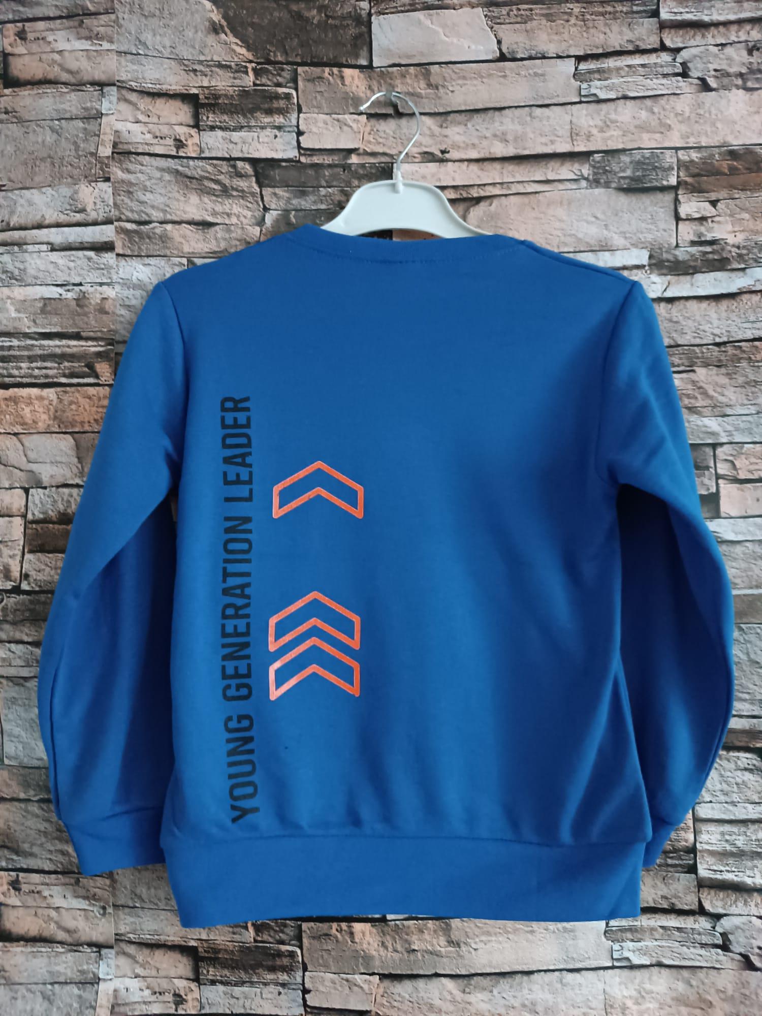 Tokyo Baskılı Erkek Sweatshirt - Saks Mavisi